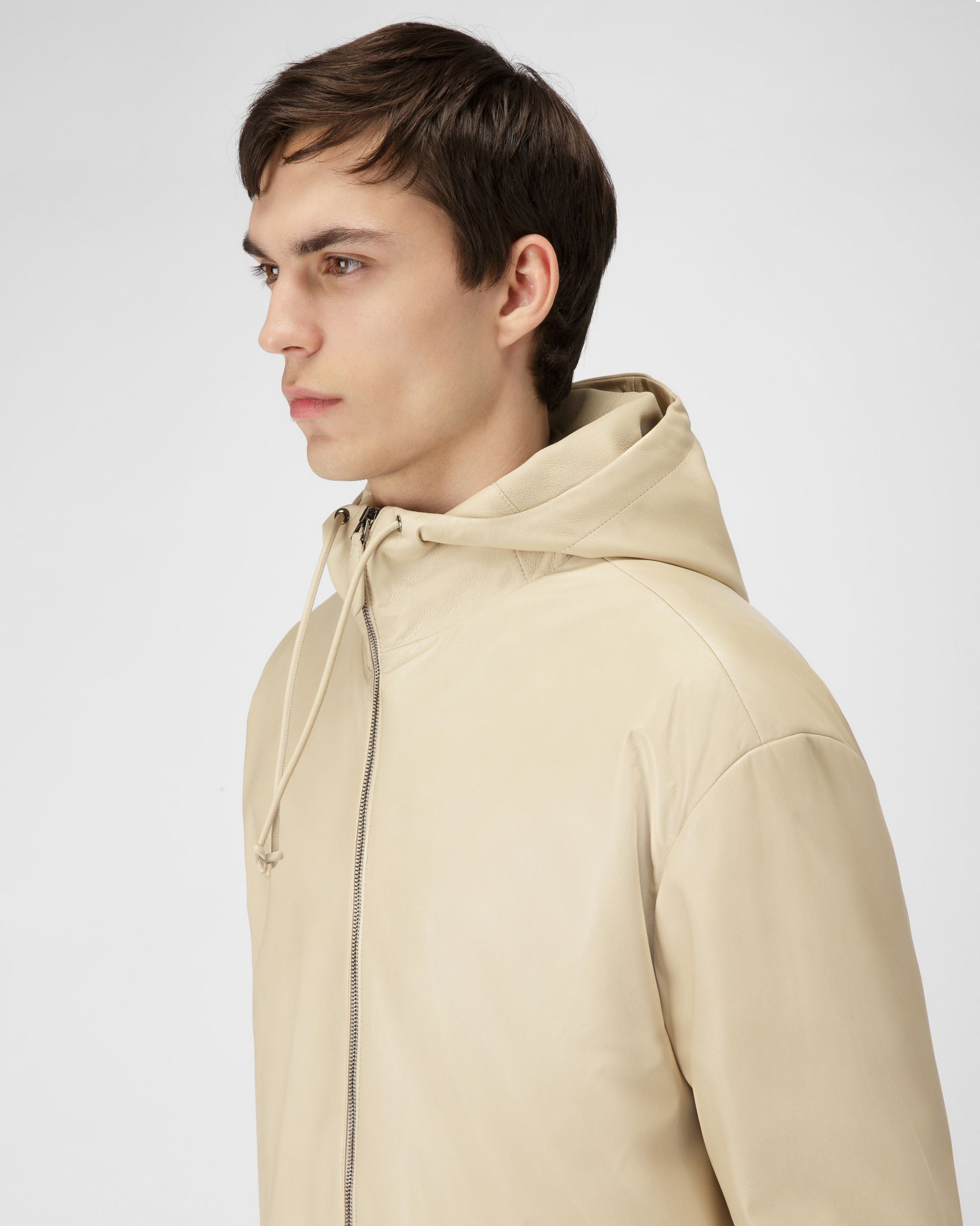 Giacca Con Cappuccio In Pelle Beige - Uomo - Bally - 02