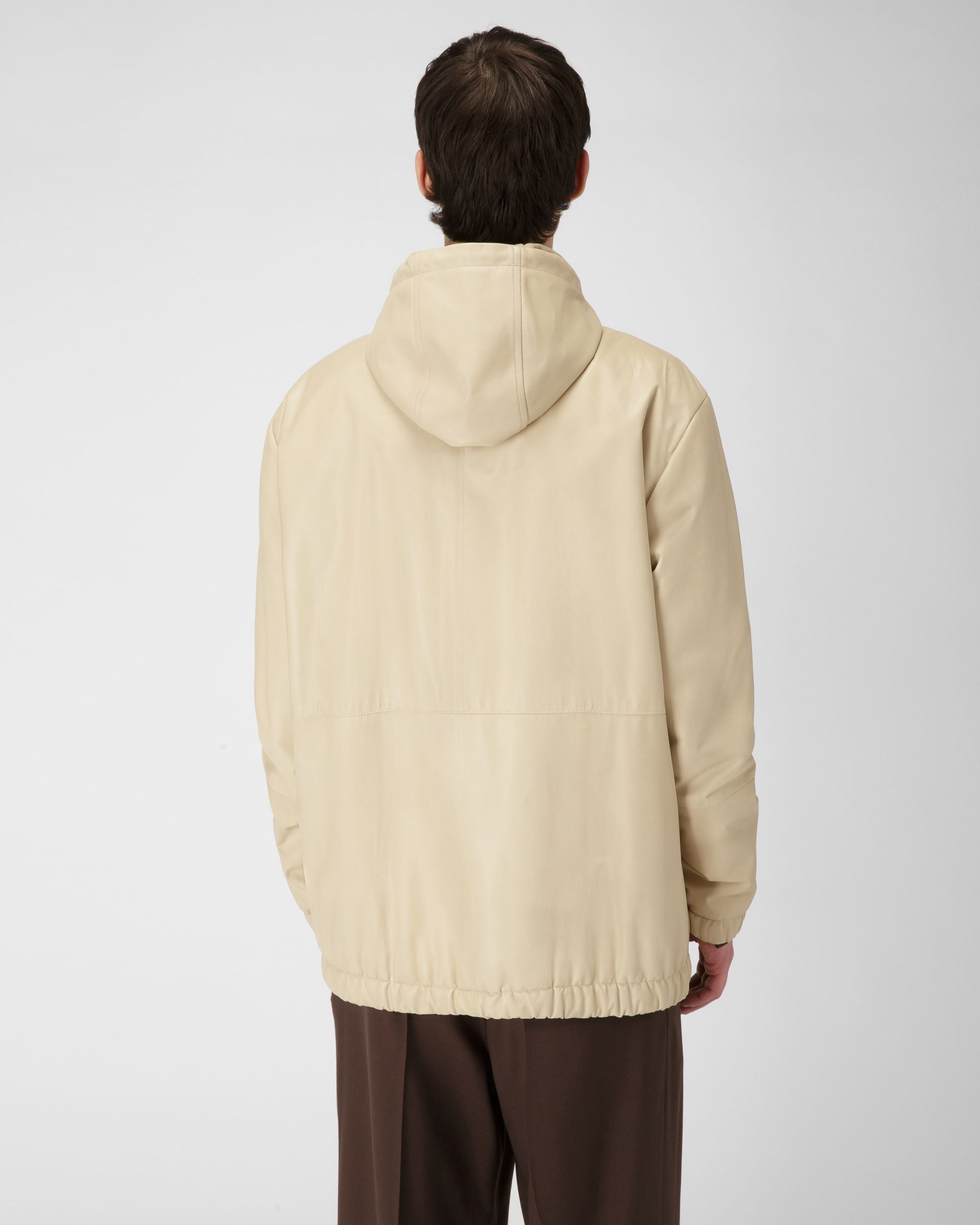 Giacca Con Cappuccio In Pelle Beige - Uomo - Bally - 03