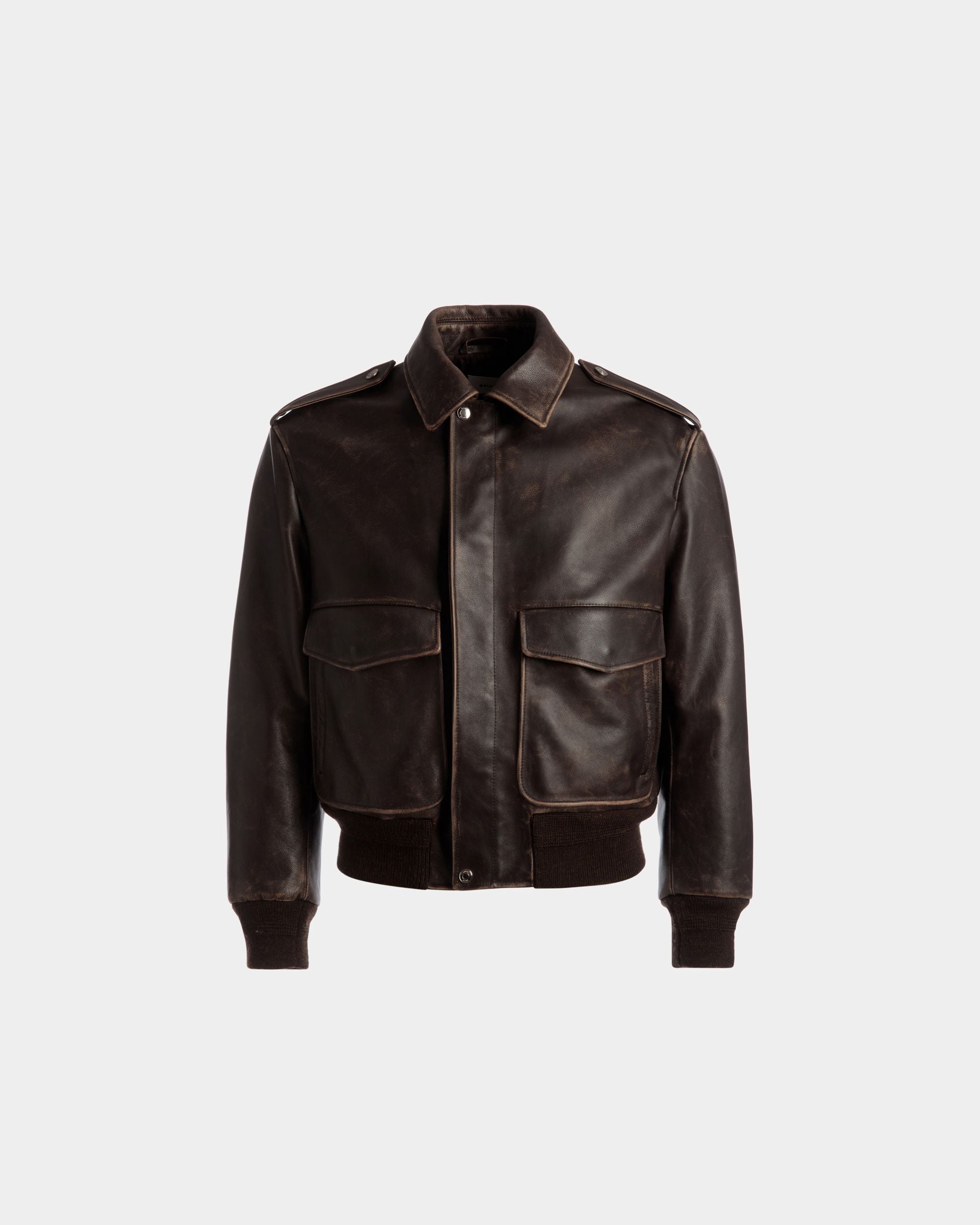 Bomber In Pelle Marrone - Uomo - Bally - 01