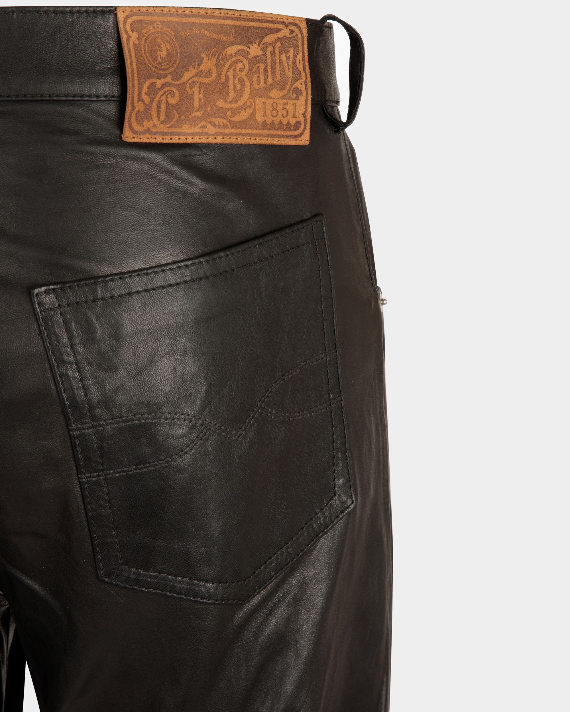 Pantalone In Pelle Nera - Uomo - Bally - 02