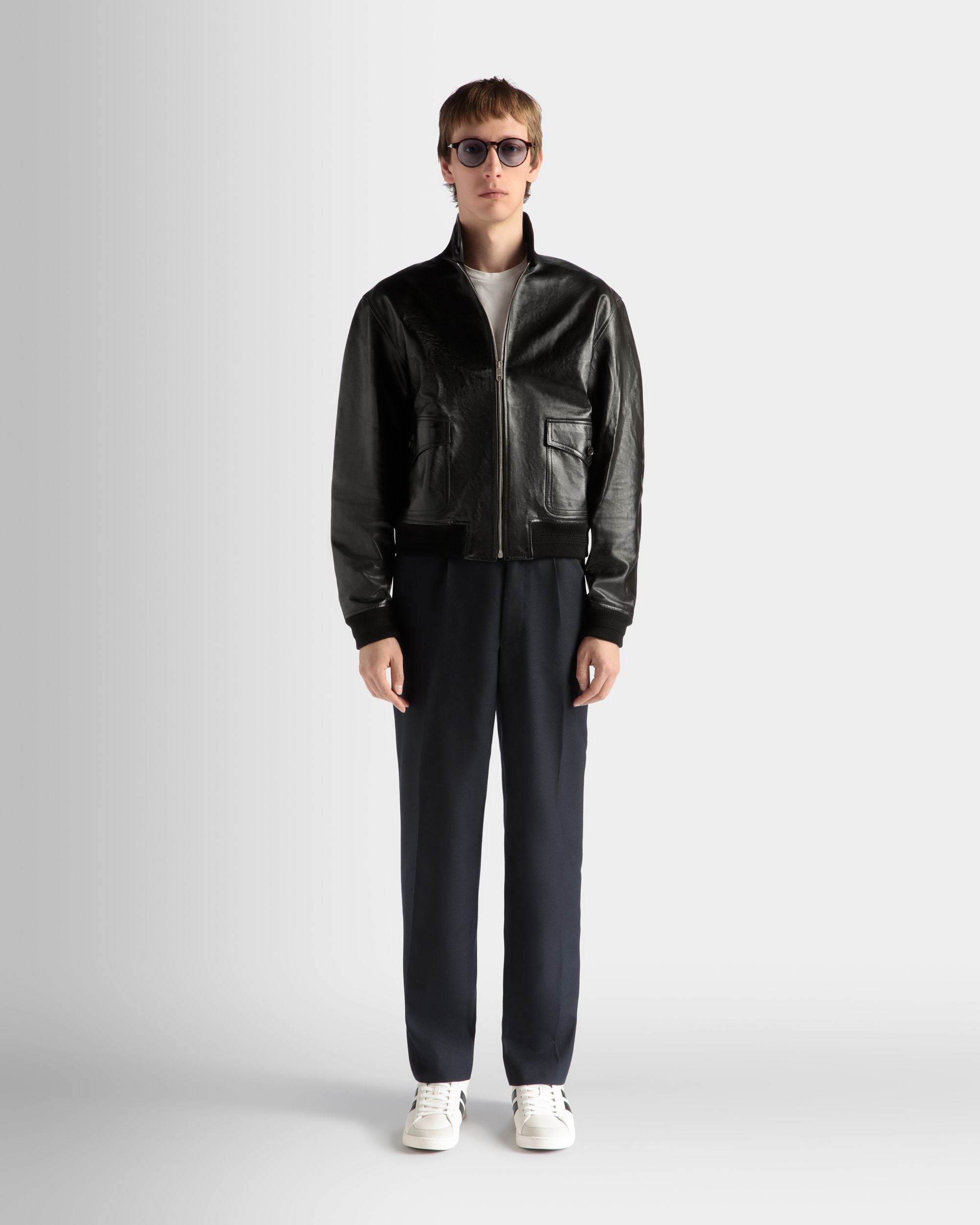 Giubbotto In Pelle Nera - Uomo - Bally - 02
