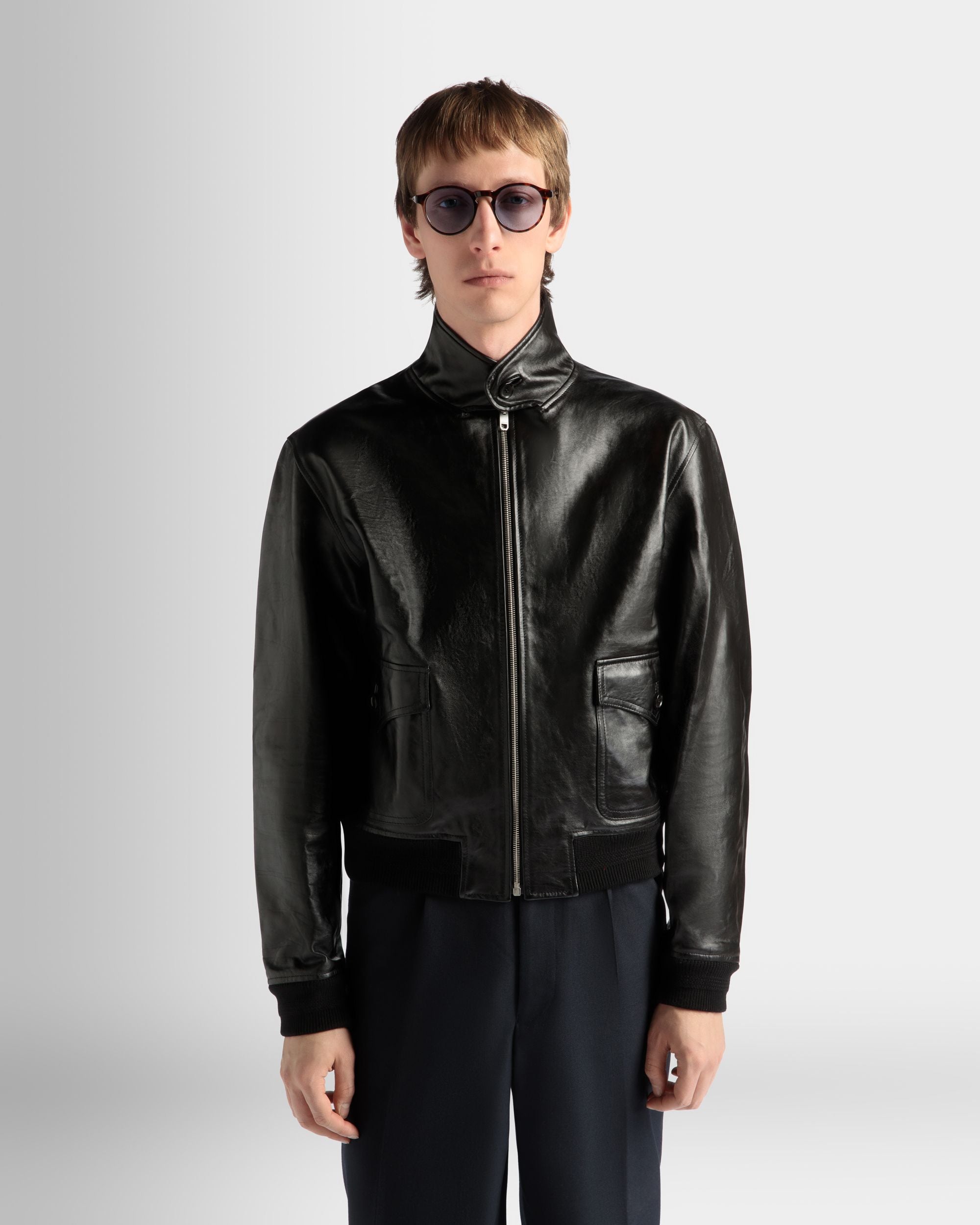 Giubbotto In Pelle Nera - Uomo - Bally - 03