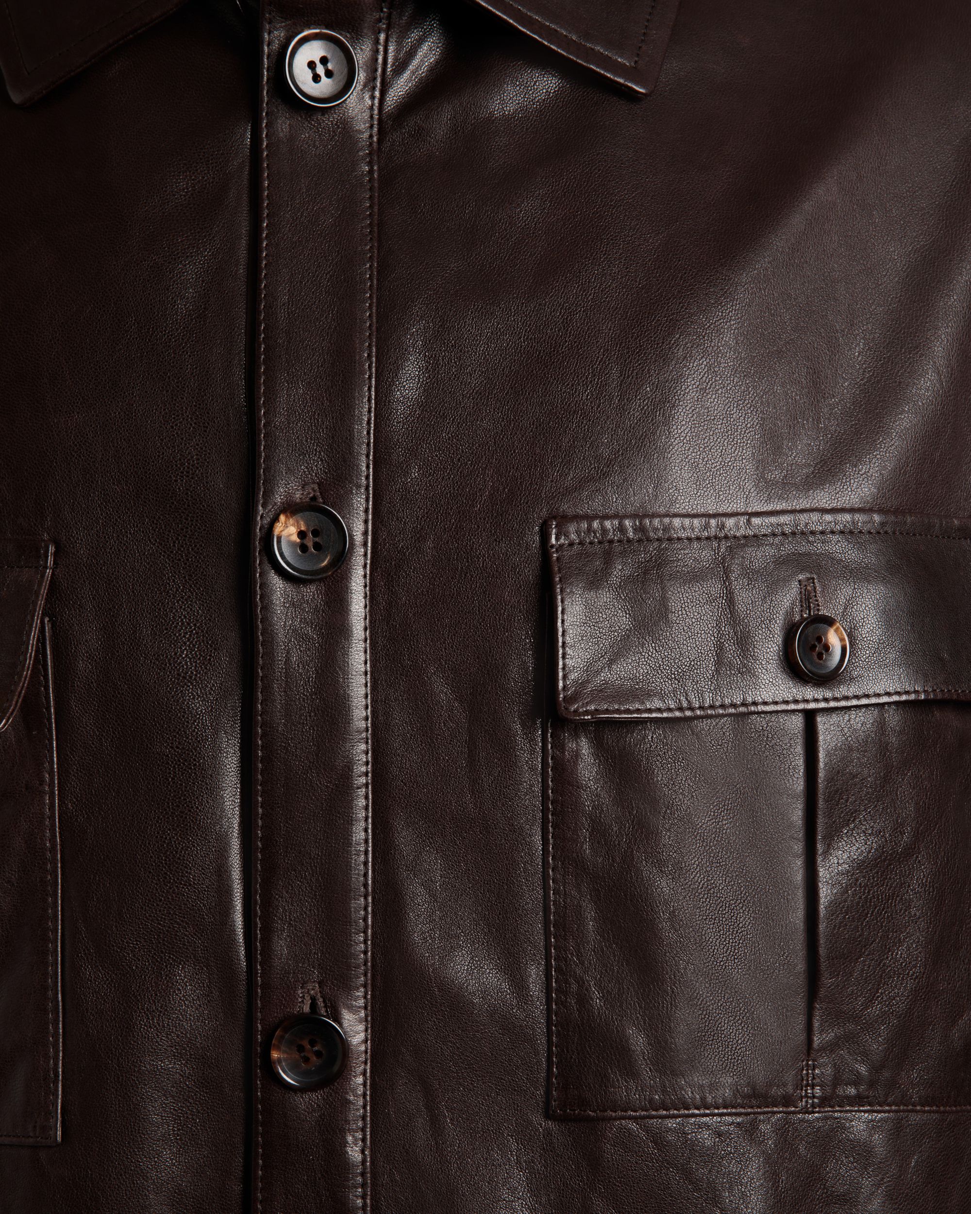 Giacca Sahariana In Pelle Color Ebano - Uomo - Bally - 04