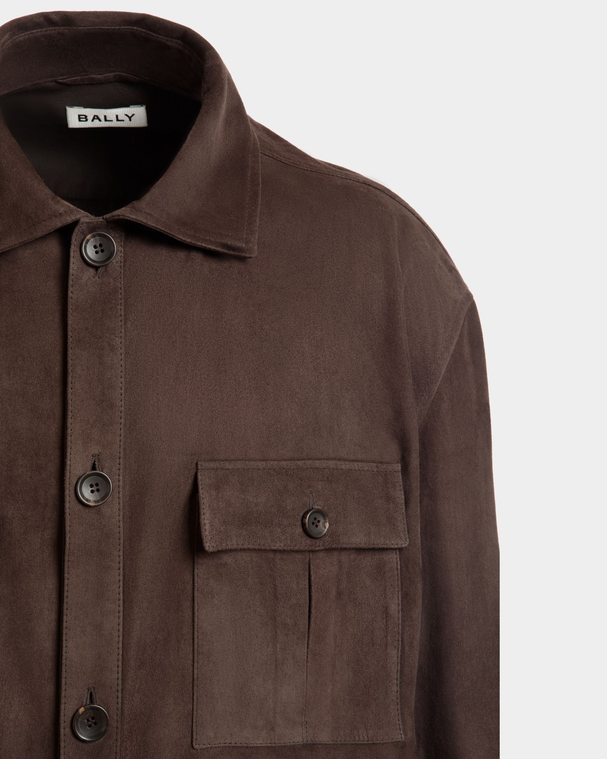 Sahariana In Pelle Scamosciata Color Ebano - Uomo - Bally - 04