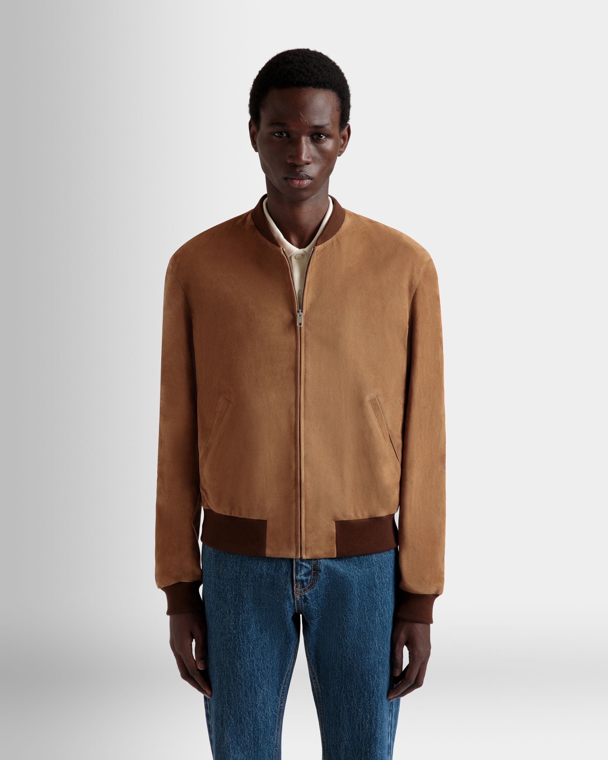 Bomber In Pelle Scamosciata Marrone - Uomo - Bally - 08