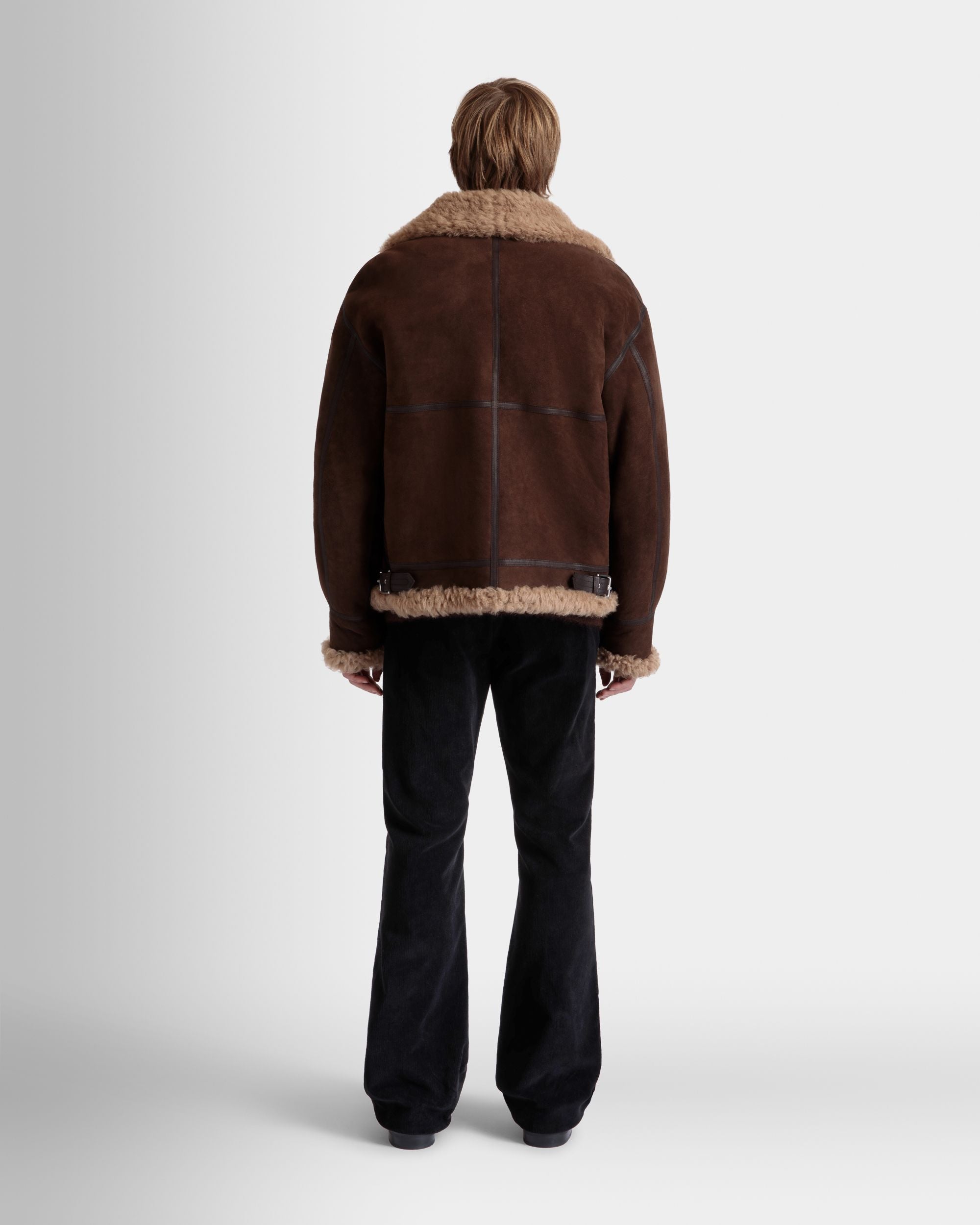 Giacca Aviator In Shearling Marrone E Beige - Uomo - Bally - 06
