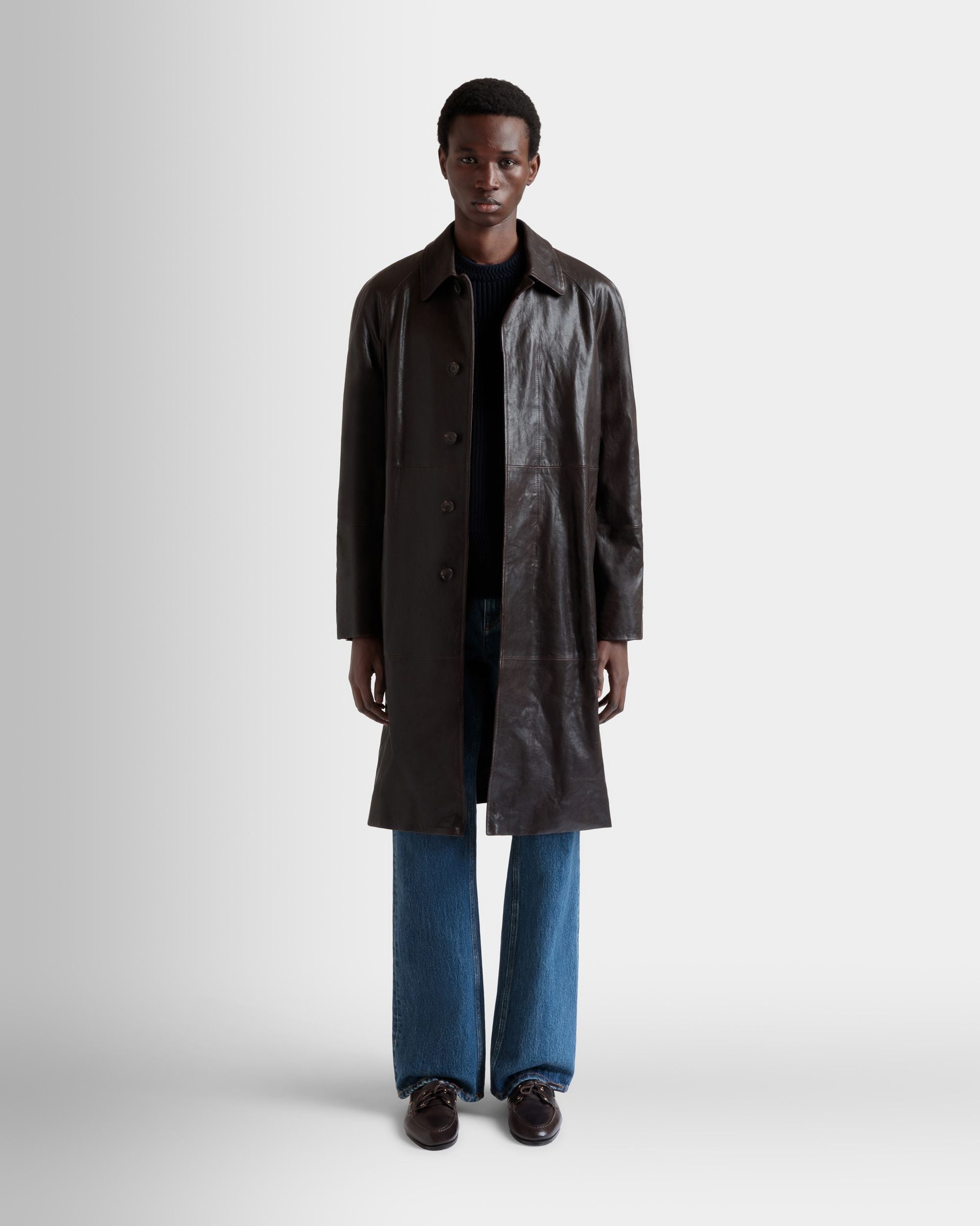 Cappotto In Pelle Marrone - Uomo - Bally - 02