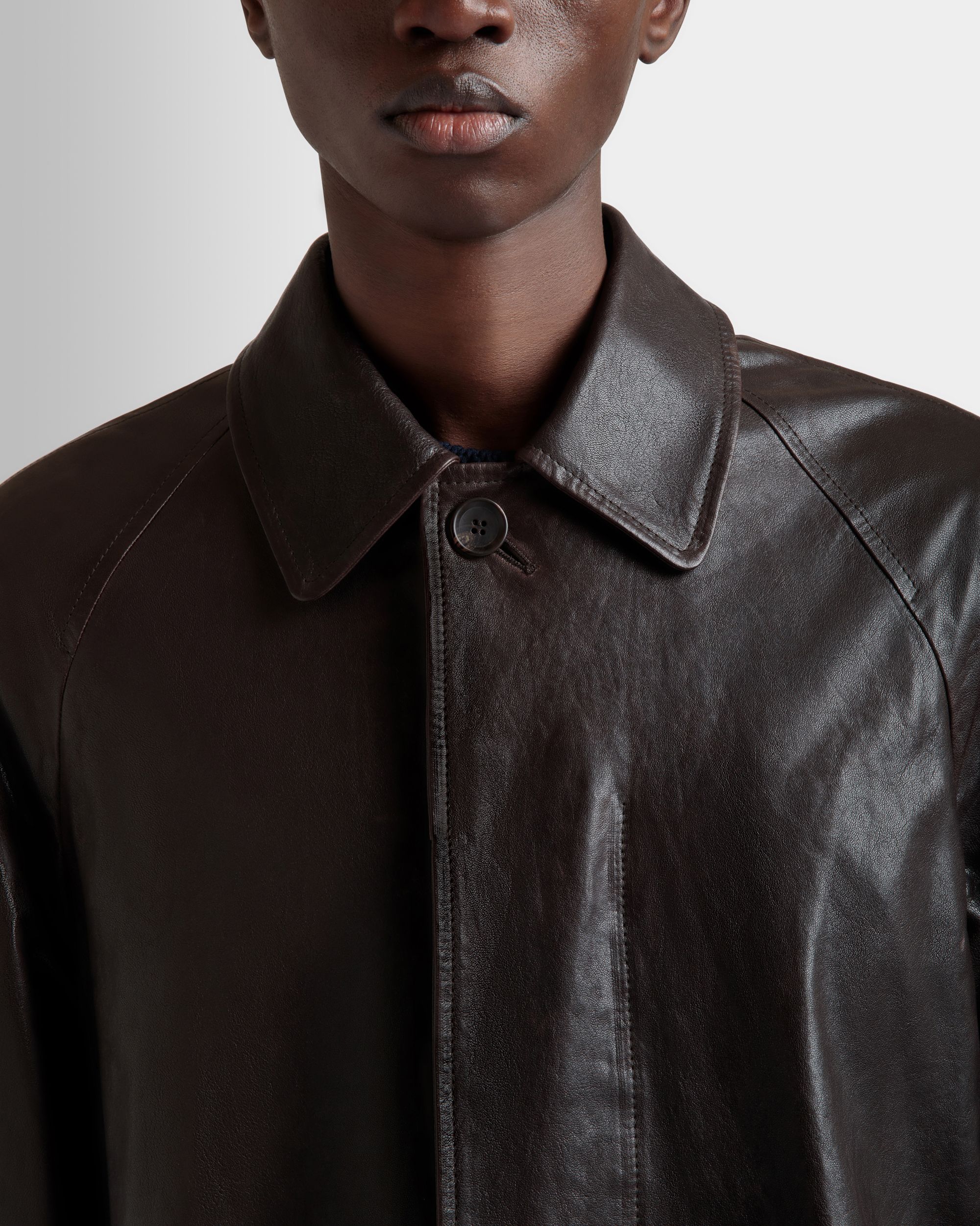 Cappotto In Pelle Marrone - Uomo - Bally - 03