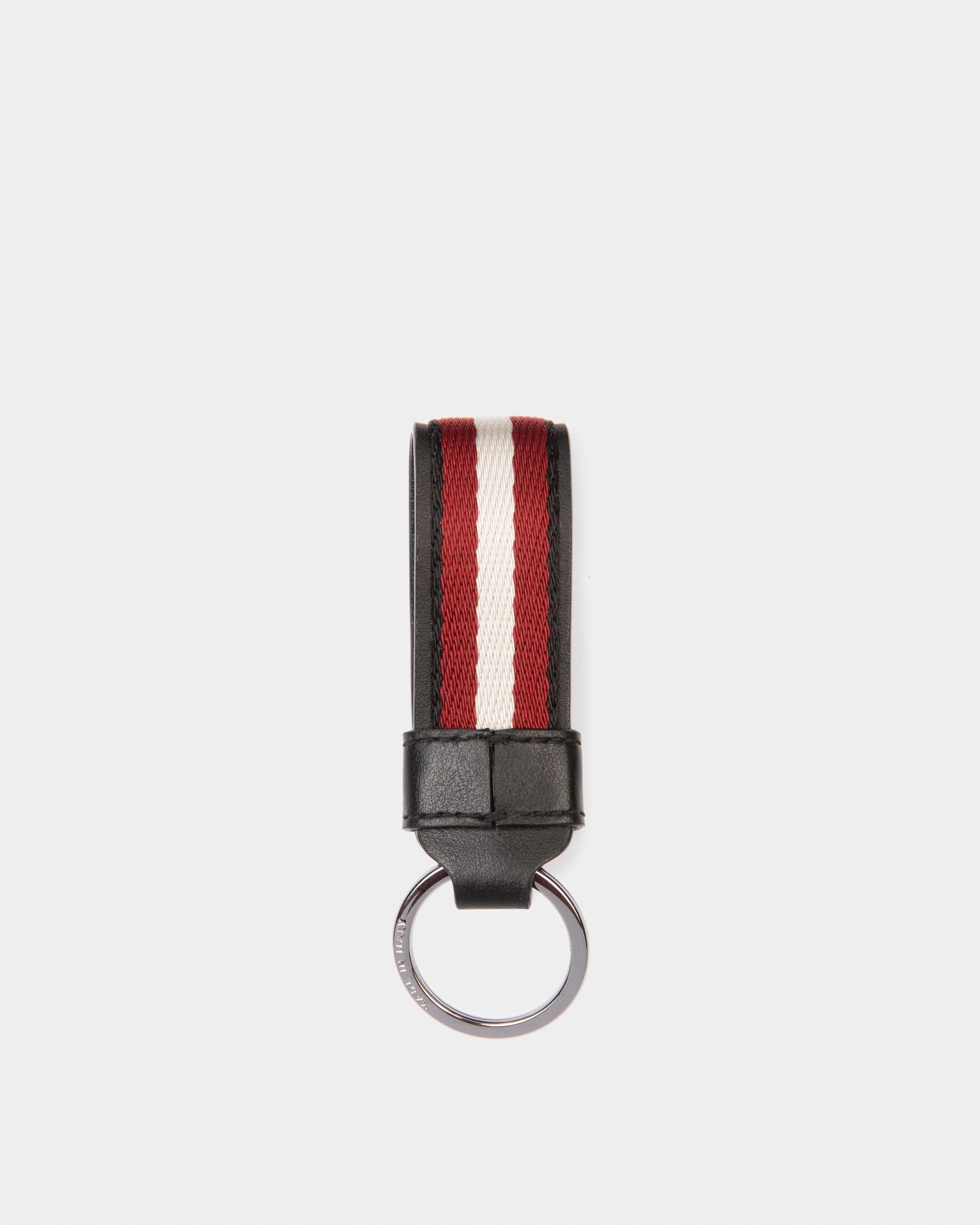 Baronn Portachiavi In Tessuto E Pelle Di Colore Rosso, Avorio E Nero - Uomo - Bally - 02