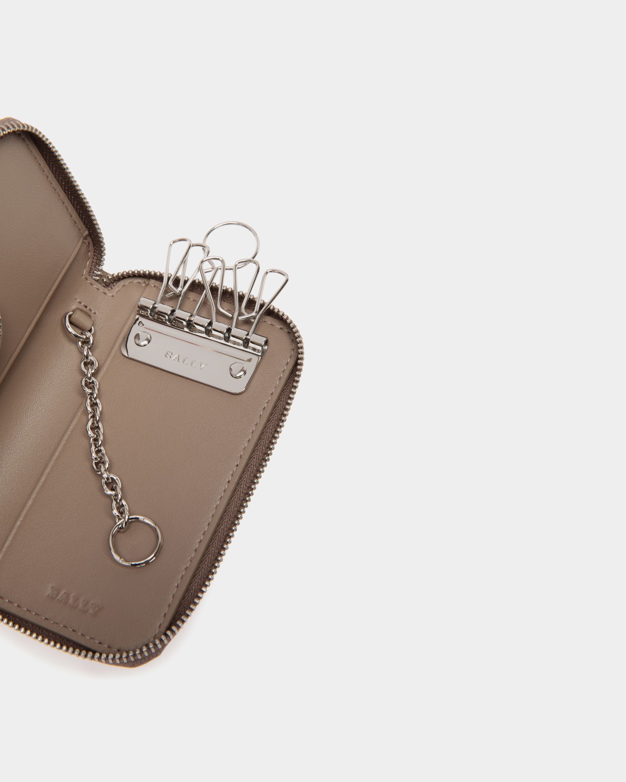 Keychains In Grey Leather - Uomo - Bally - 04