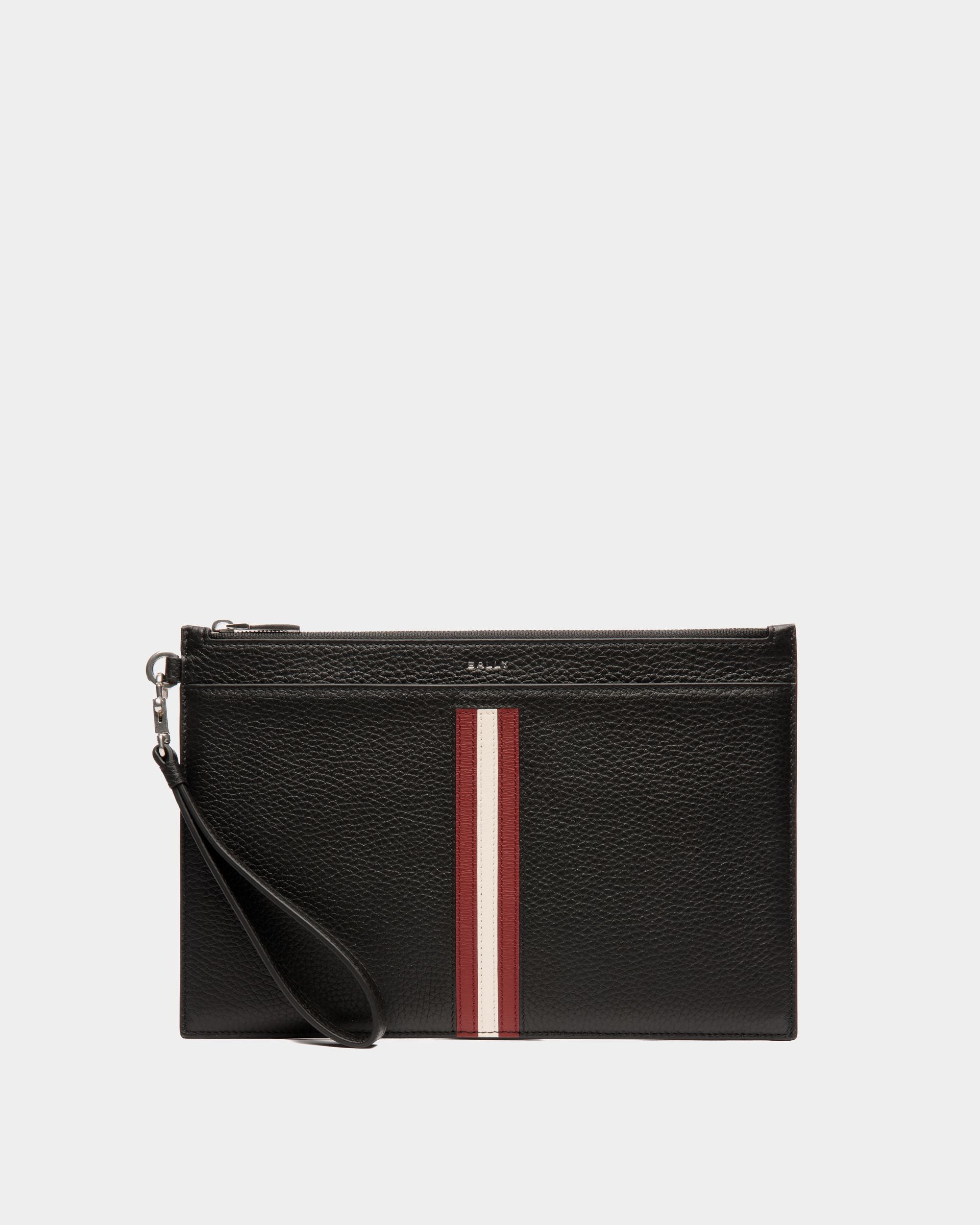 Pochette Ribbon In Pelle Granata Nera - Uomo - Bally - 01