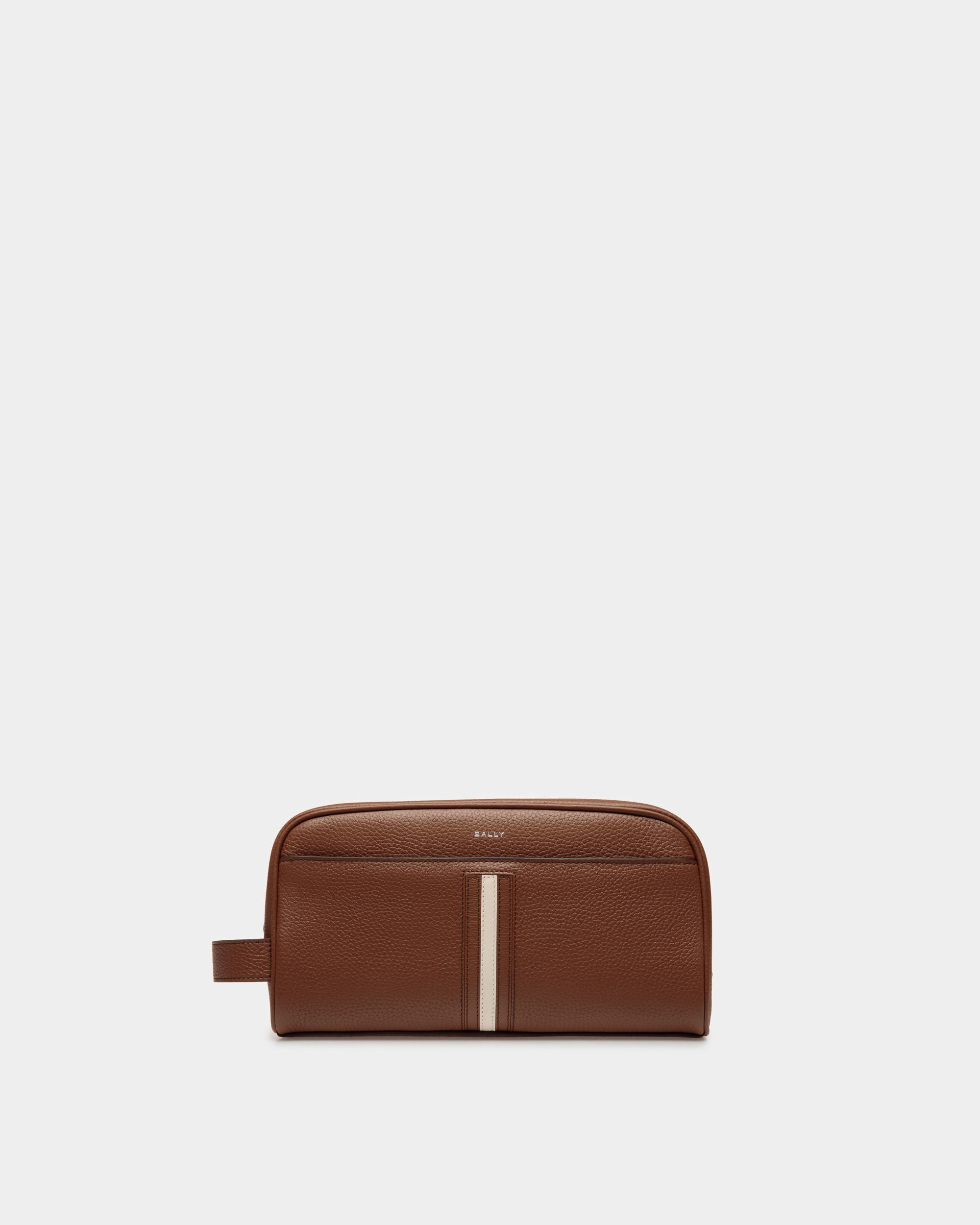 Beauty Case Ribbon In Pelle Marrone - Uomo - Bally - 01