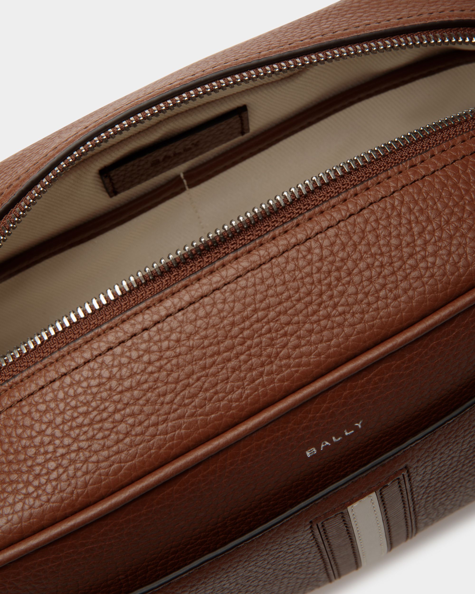 Beauty Case Ribbon In Pelle Marrone - Uomo - Bally - 03