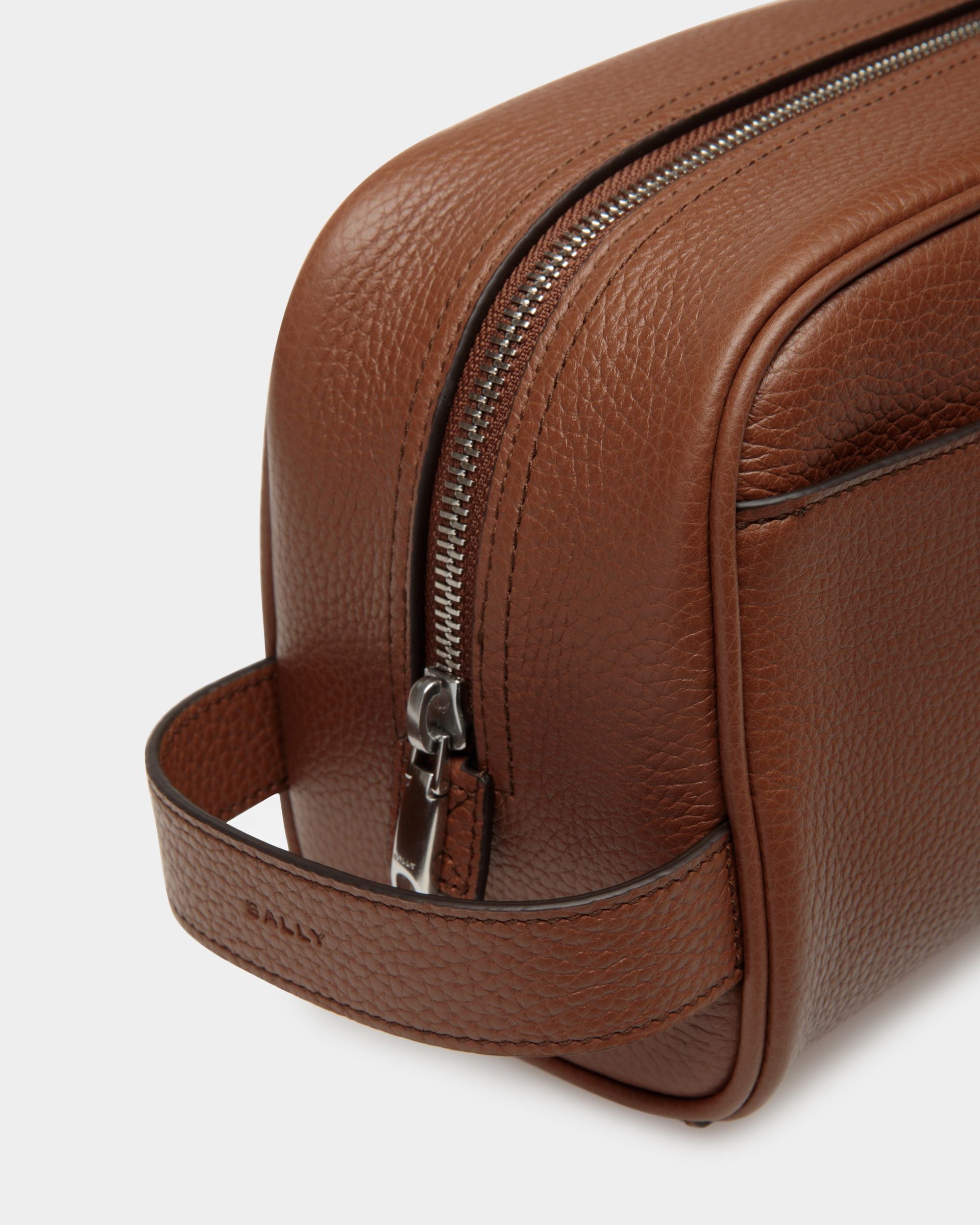 Beauty Case Ribbon In Pelle Marrone - Uomo - Bally - 04