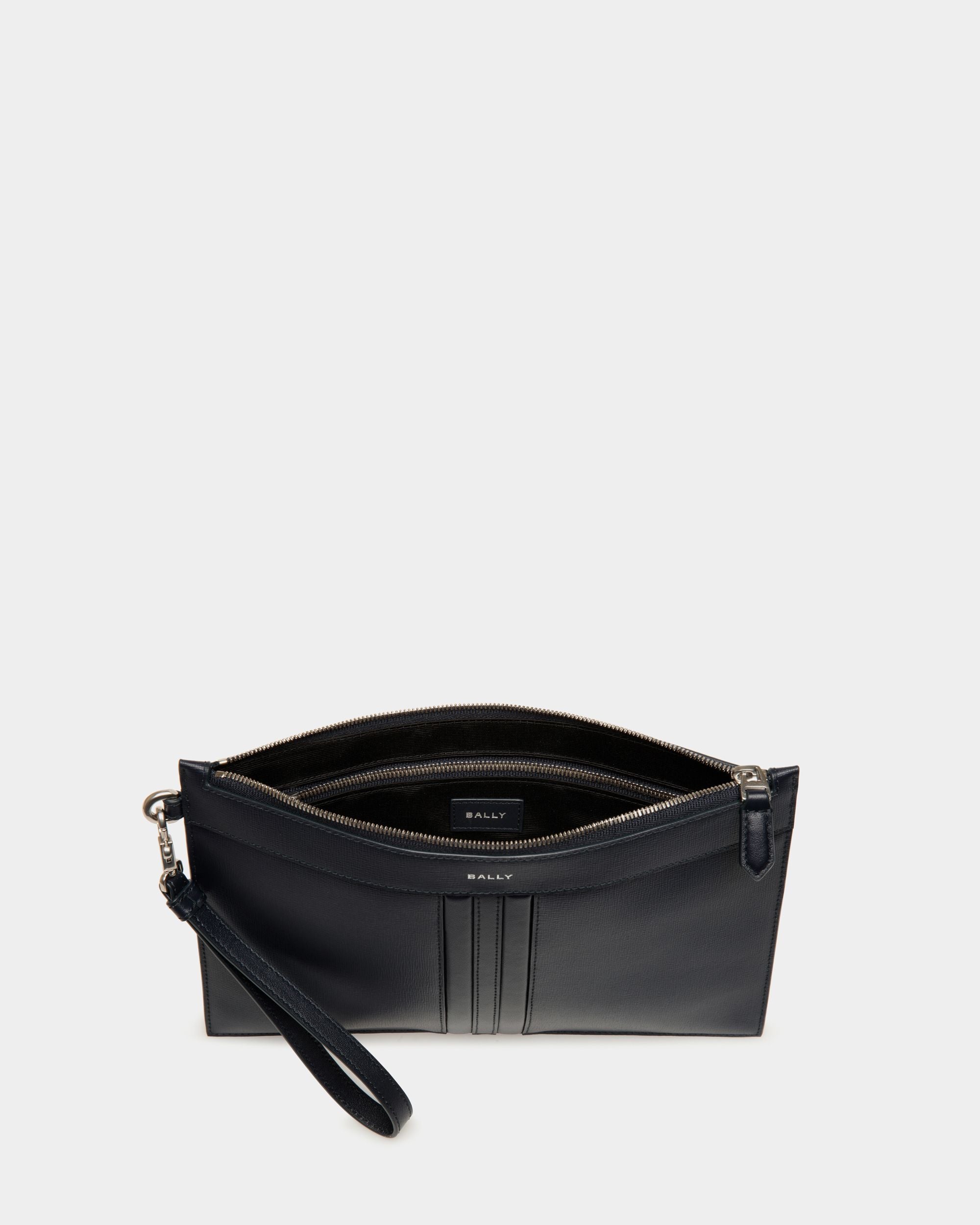 Pochette Mythos In Pelle Riciclata Navy Blue - Uomo - Bally - 03
