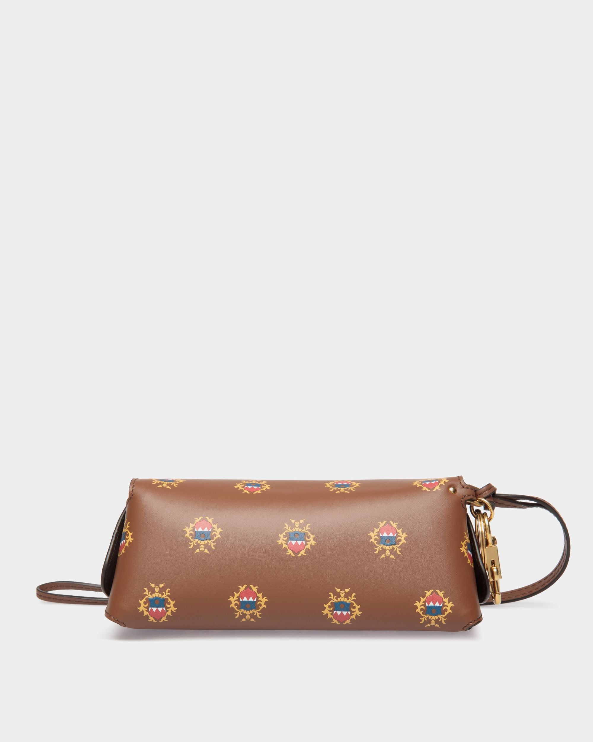 Custodia Per Occhiali Easy Bally In Pelle Marrone Con Stemma Bally Crest Stampato - Uomo - Bally - 02