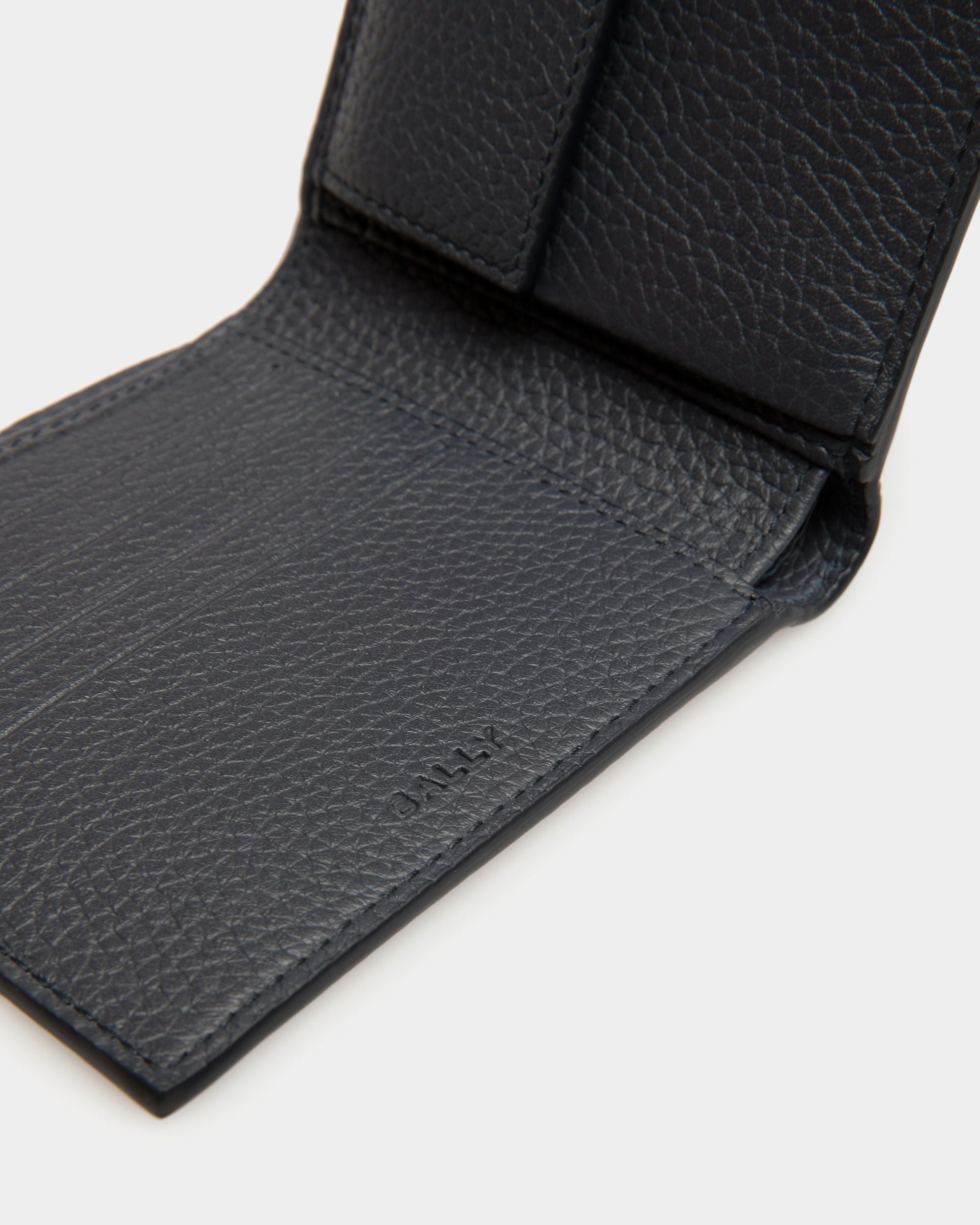 Portafoglio A Libro Ribbon In Pelle Navy Blue - Uomo - Bally - 05