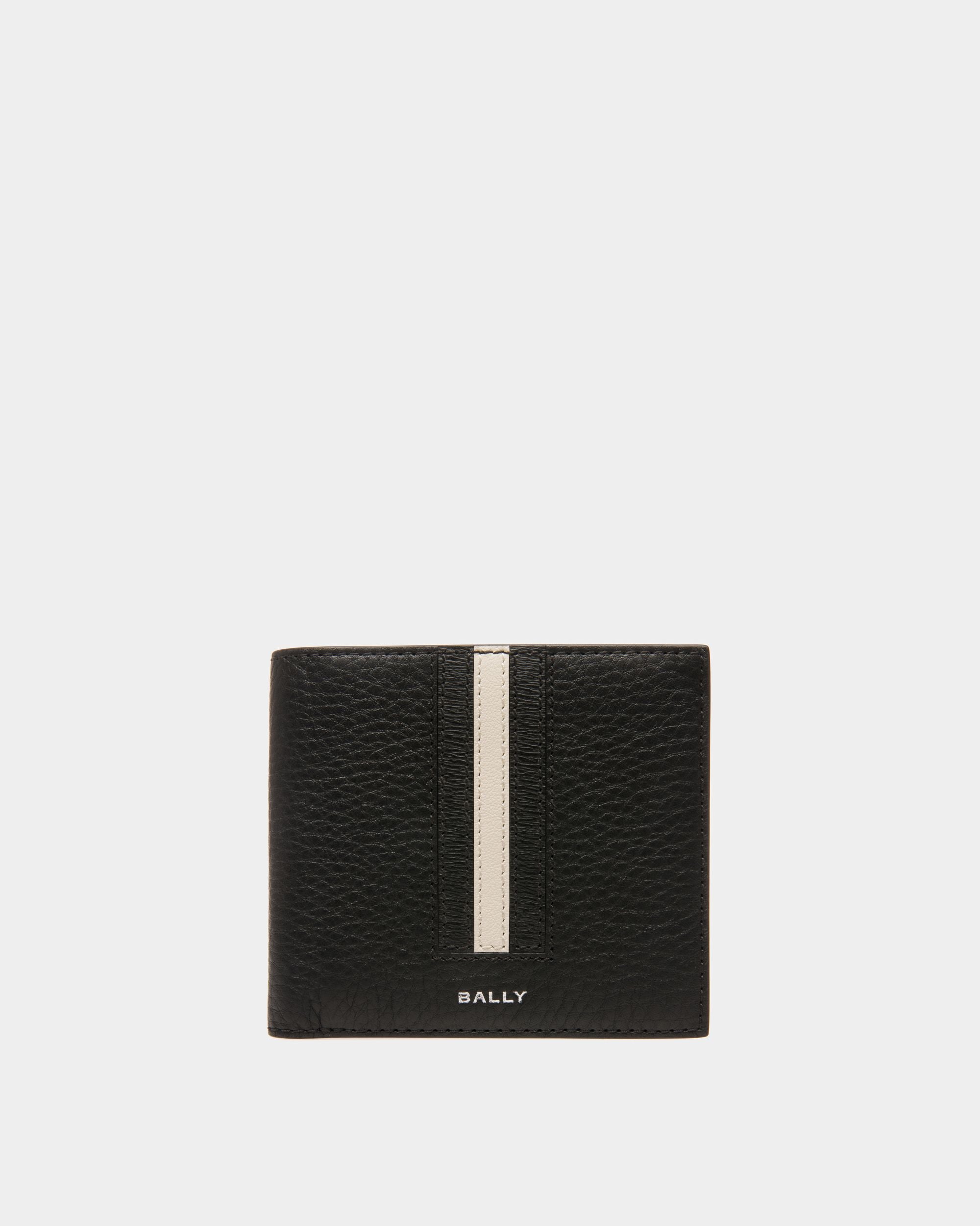 Portafoglio Con Portacarte E Portamonete Ribbon In Pelle Nera - Uomo - Bally - 01