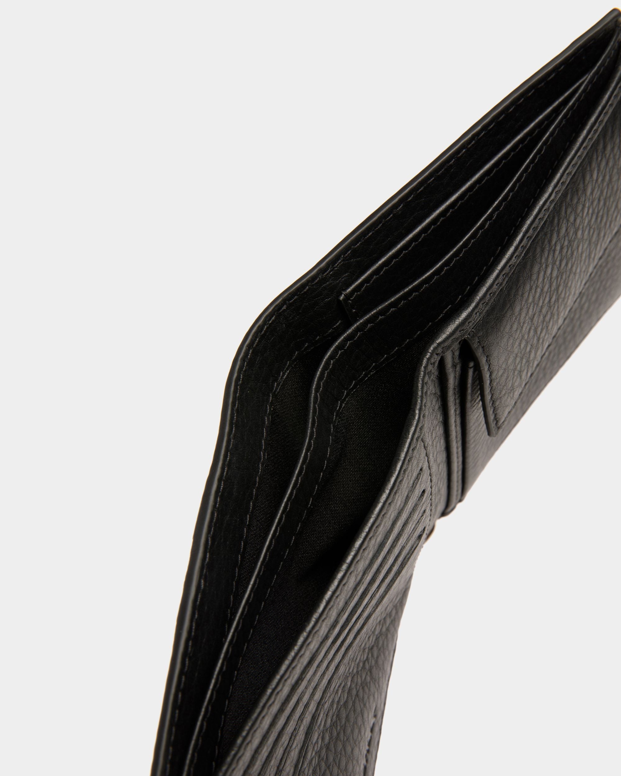 Portafoglio Con Portacarte E Portamonete Ribbon In Pelle Nera - Uomo - Bally - 04