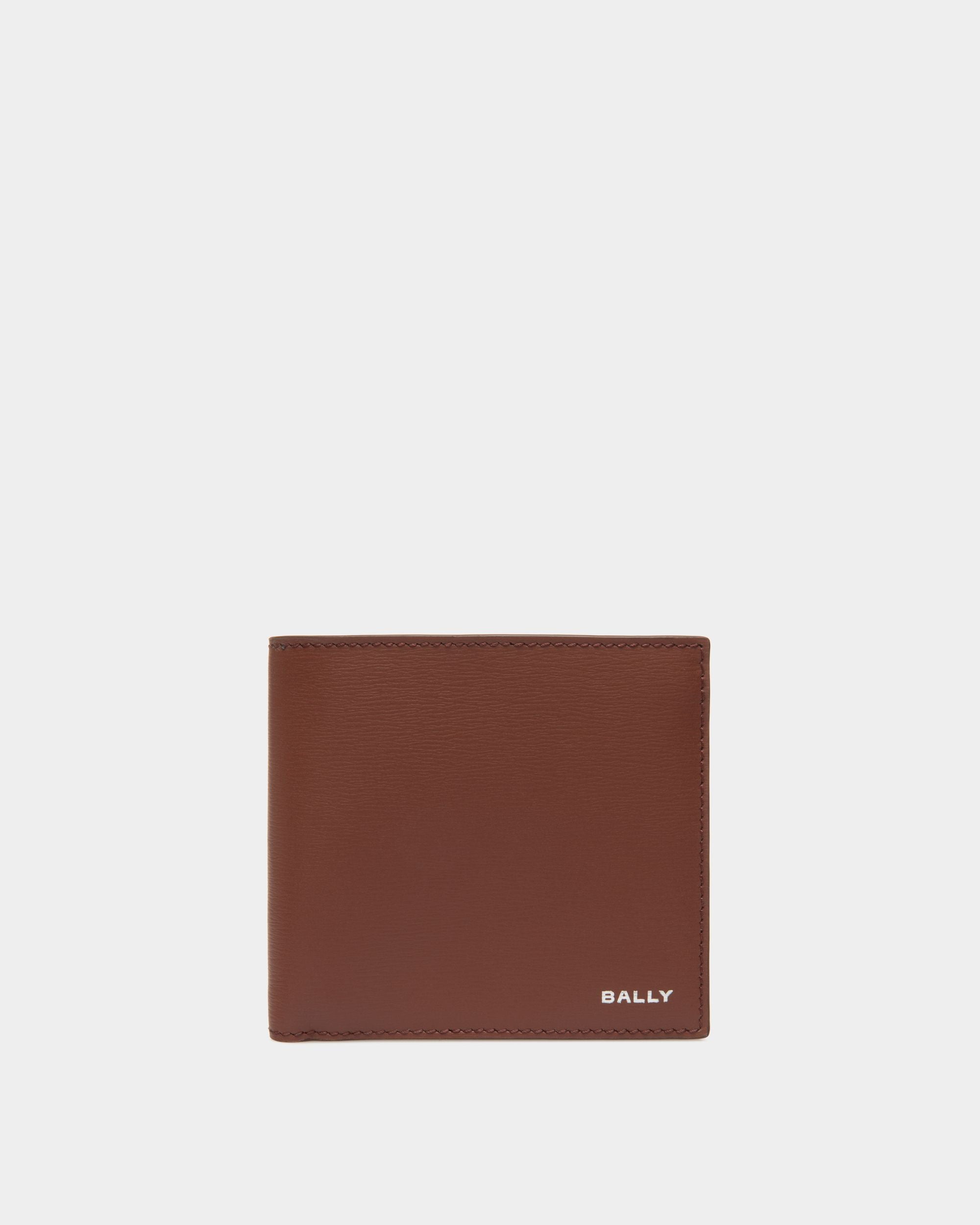 Portafoglio A Libro Crossing In Pelle Marrone Uomo Bally