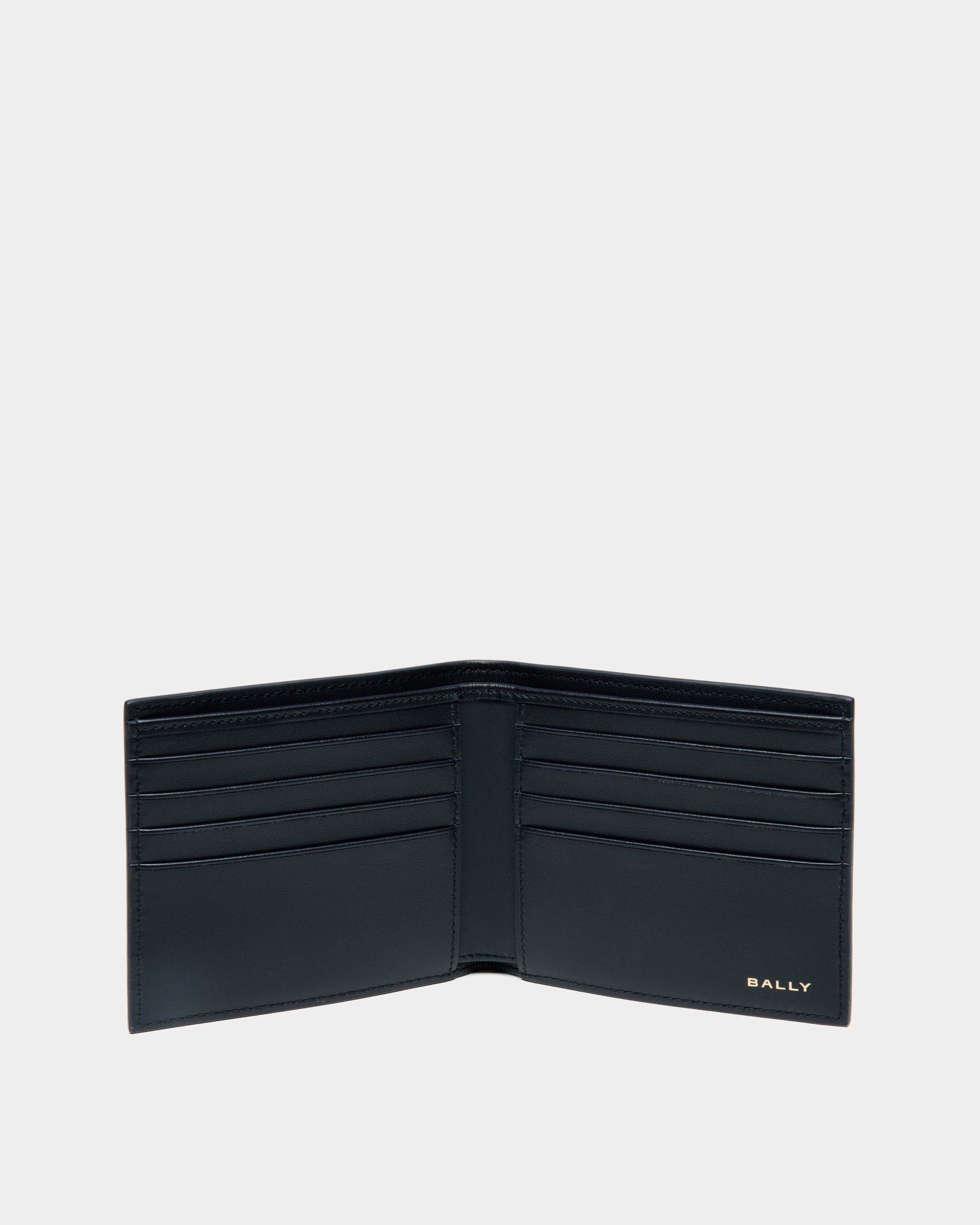 Portafoglio A Libro Summer Capsule In Pelle Bianca E Navy Blue - Uomo - Bally - 03