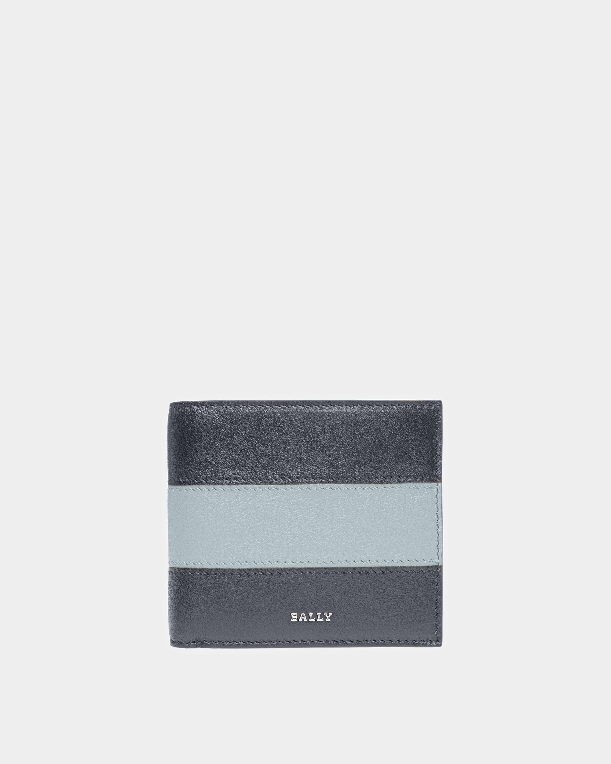 Brasai Portafoglio In Pelle Blu Scuro E Azzurro - Uomo - Bally - 01
