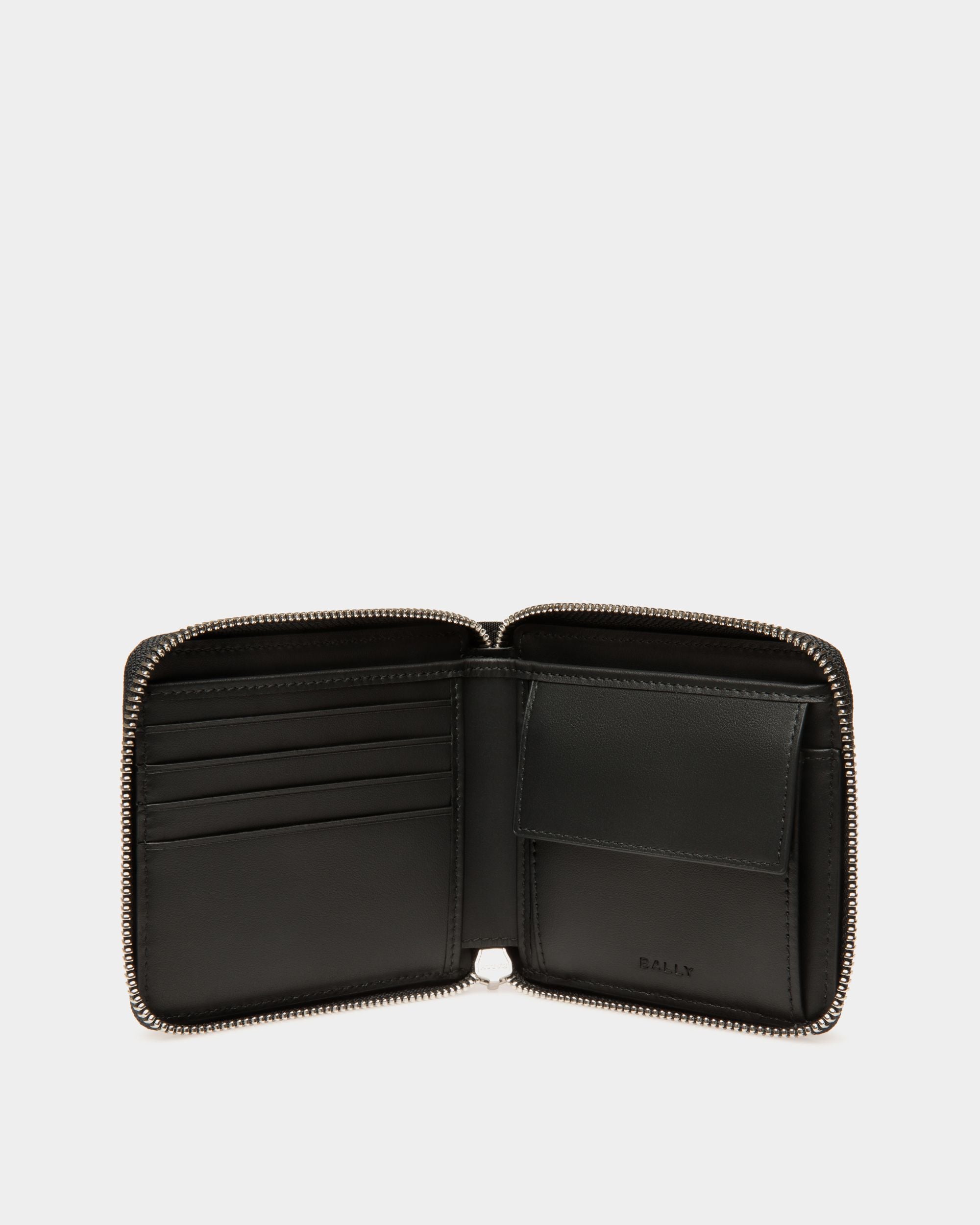 Portafoglio A Libro Code In Nylon Nero - Uomo - Bally - 03