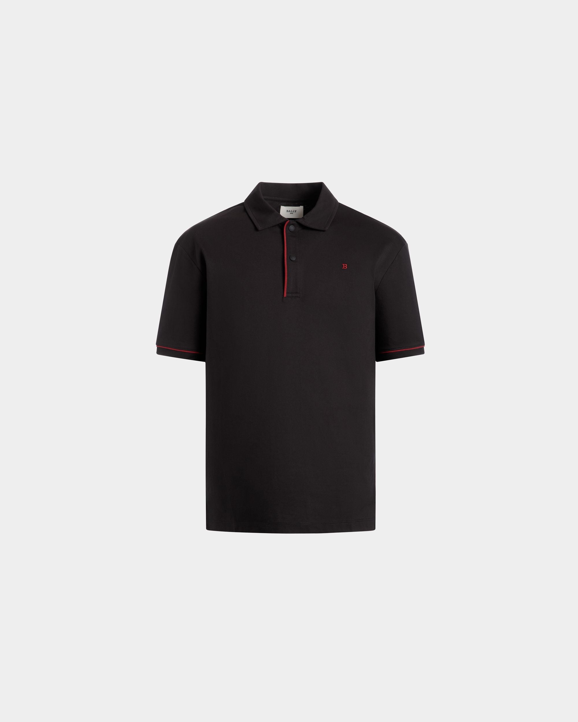 Polo In Black Mix Poly And Cotton - Uomo - Bally - 01