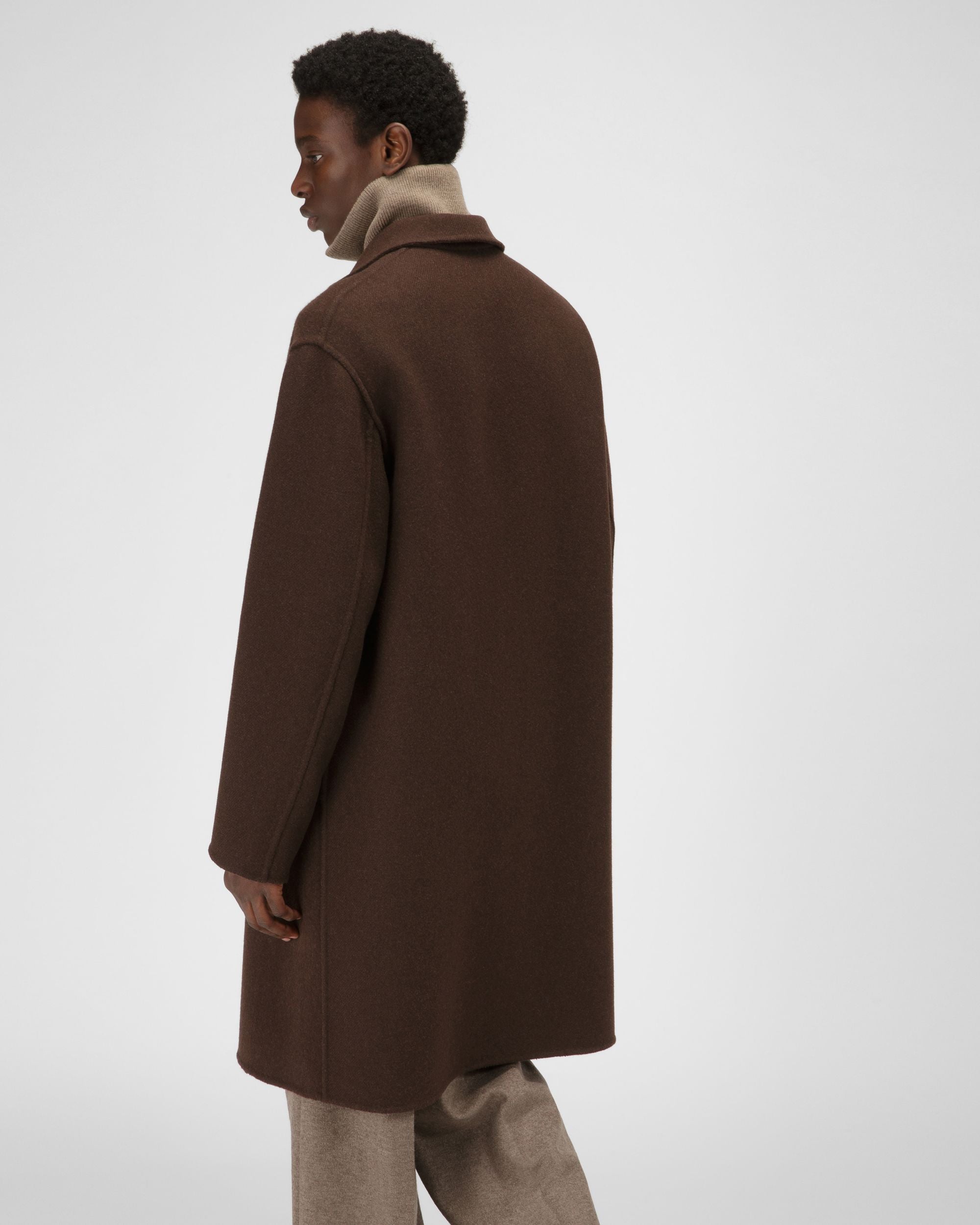 Cappotto Bally Stripe In Misto Lana Marrone Scuro - Uomo - Bally - 03