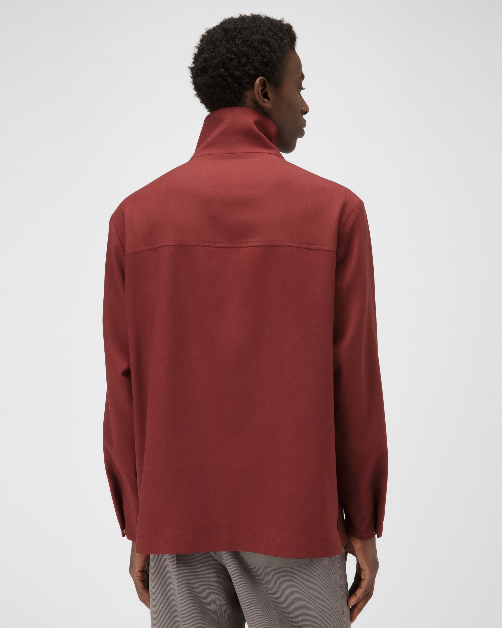 Bomber In Lana Rosso Antico Con Tasche In Pelle - Uomo - Bally - 03