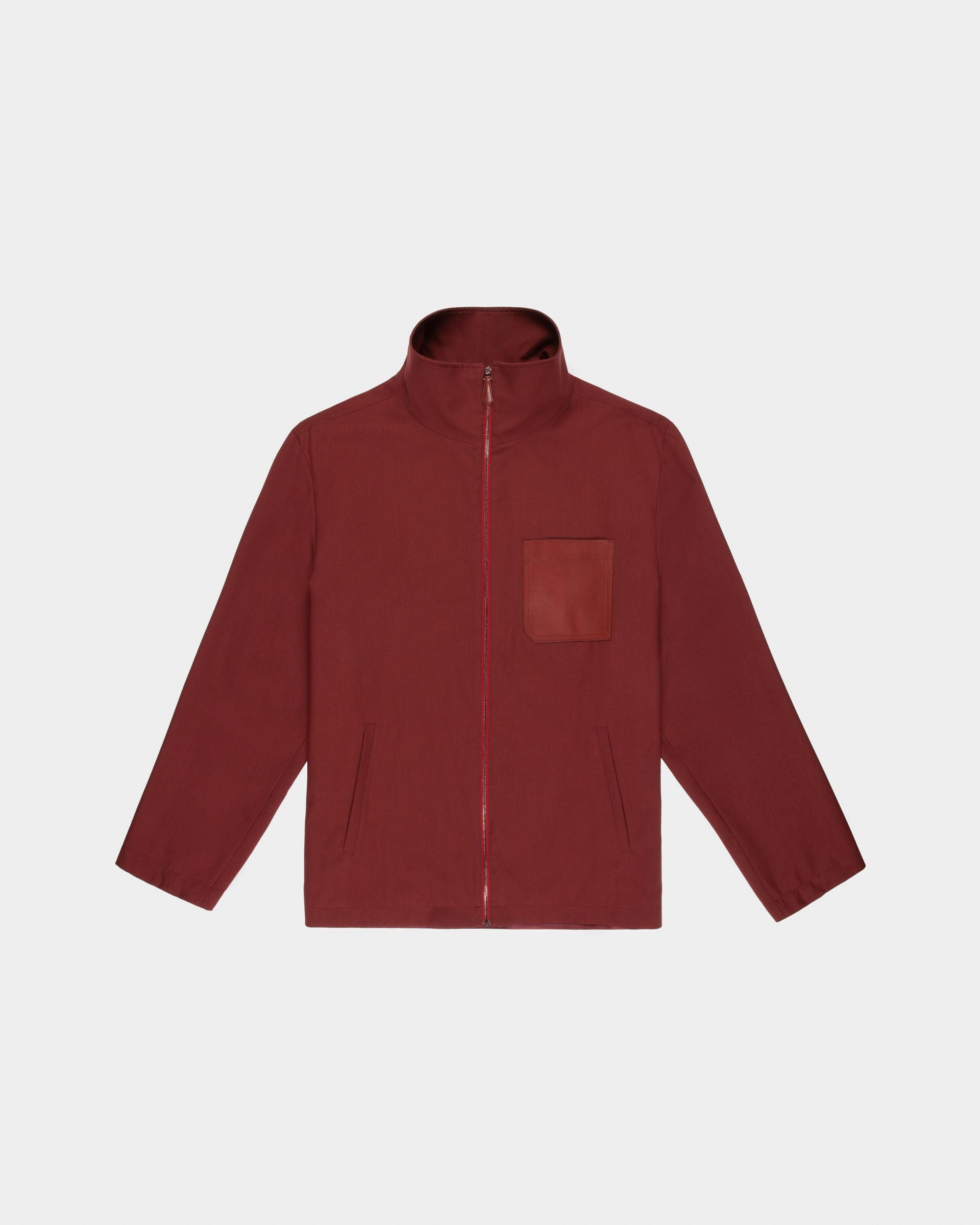 Bomber In Lana Rosso Antico Con Tasche In Pelle - Uomo - Bally - 04