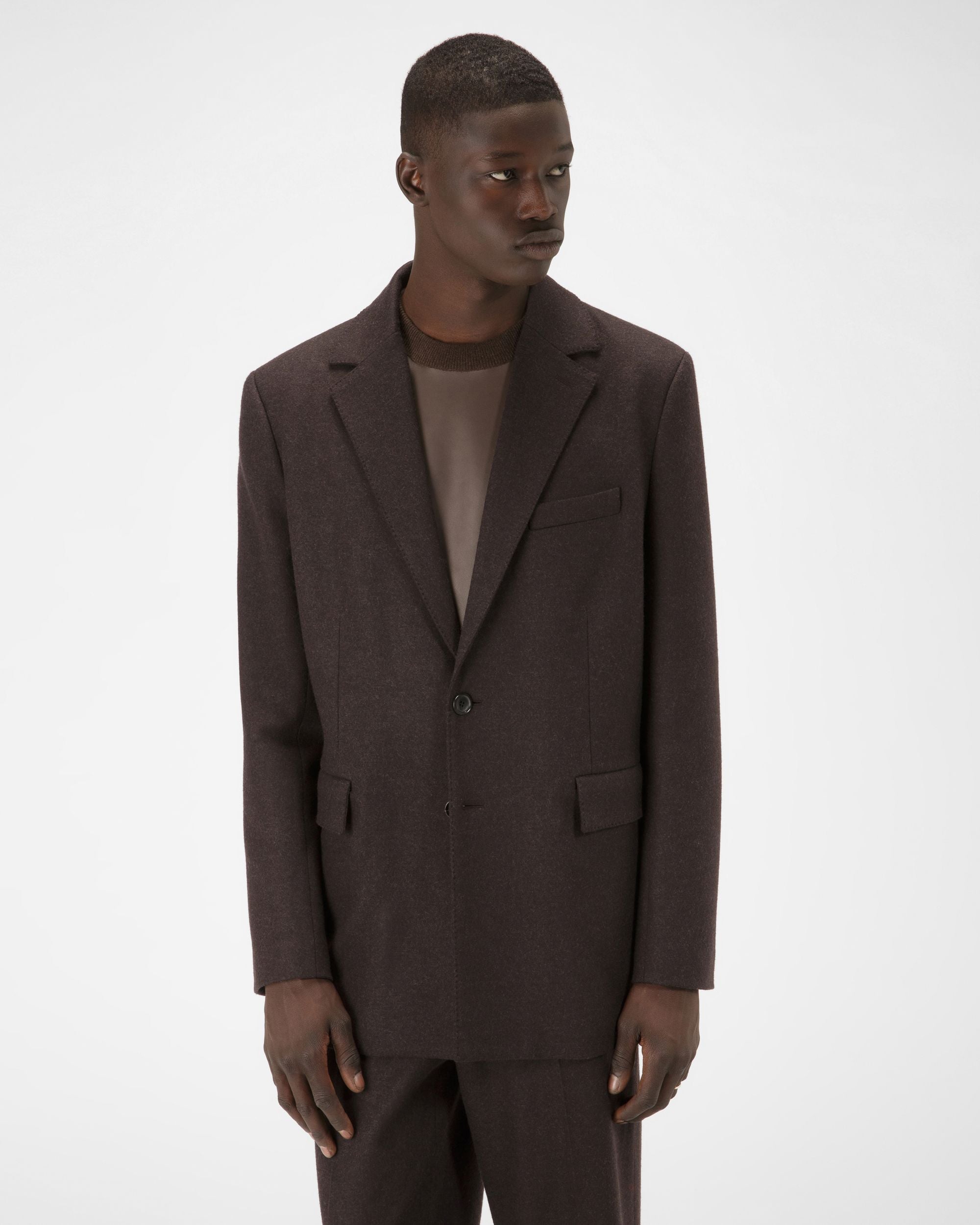 Giacca In Lana Marrone Ebano - Uomo - Bally - 01