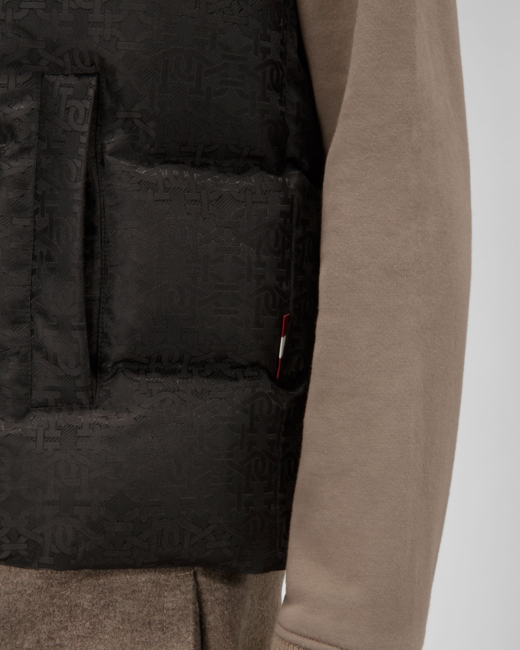 Piumino Smanicato B-Monogram In Poliestere Riciclato Nero - Uomo - Bally - 02