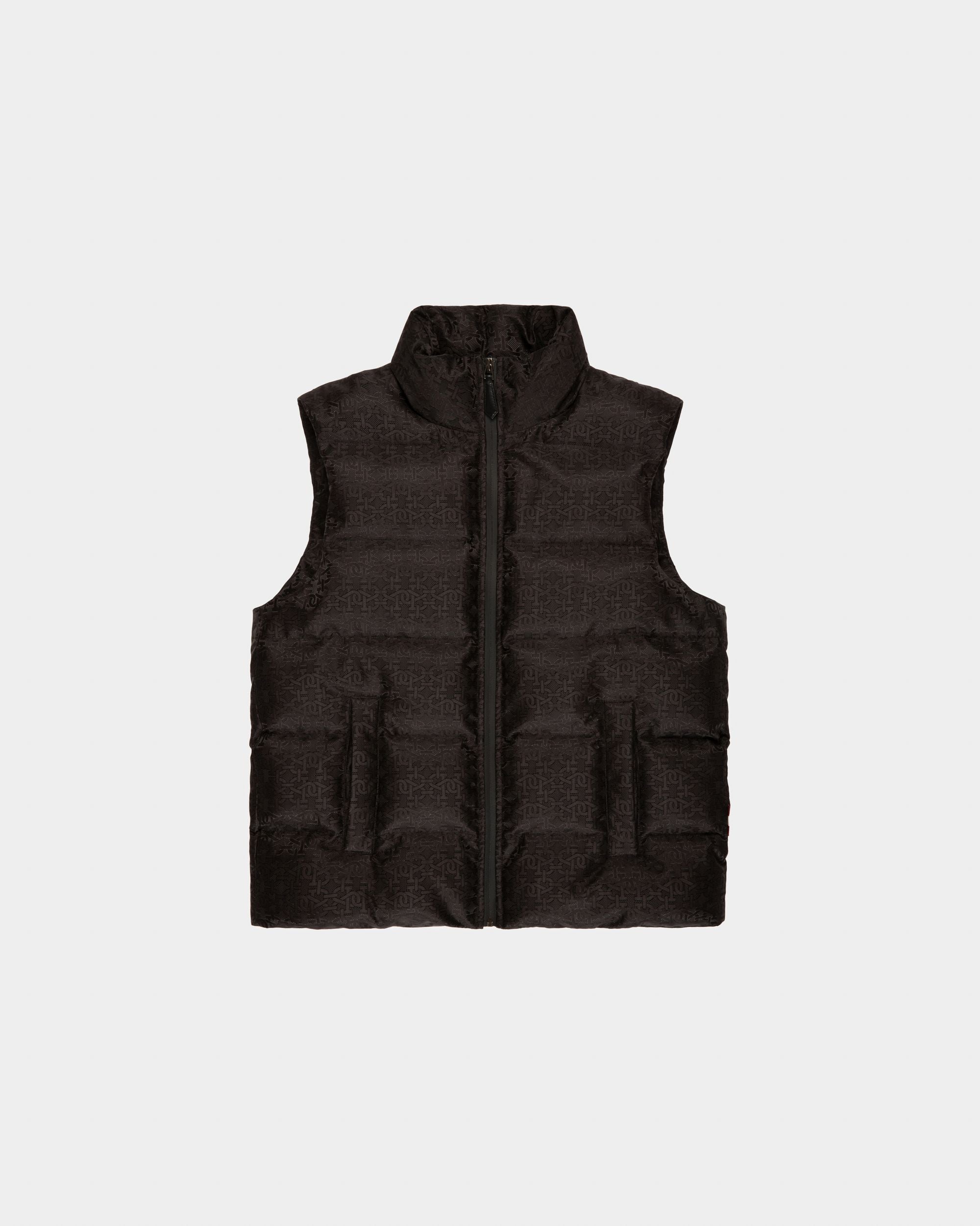 Piumino Smanicato B-Monogram In Poliestere Riciclato Nero - Uomo - Bally - 04