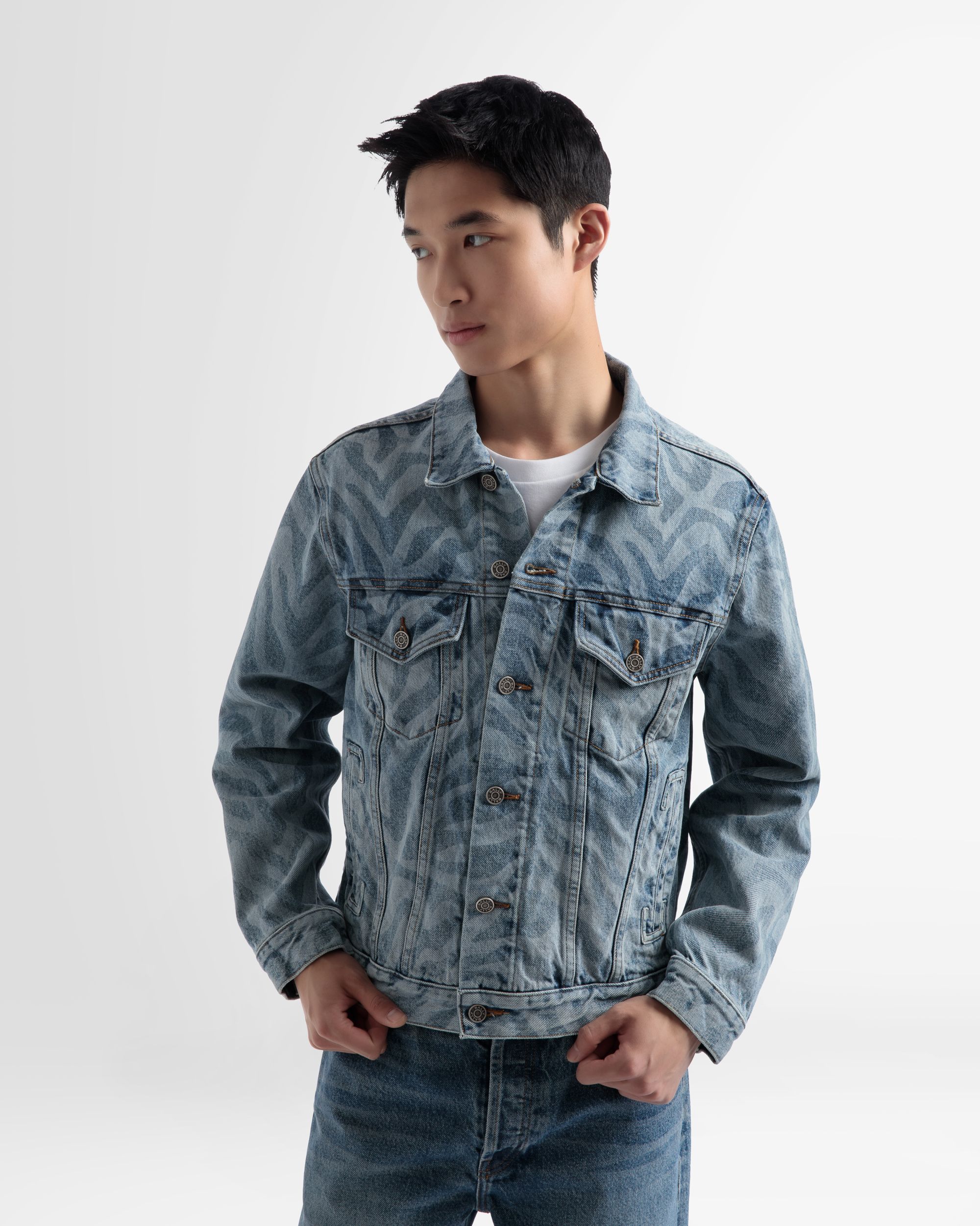 Giacca In Denim Con Stampa Zebrata - Uomo - Bally - 03