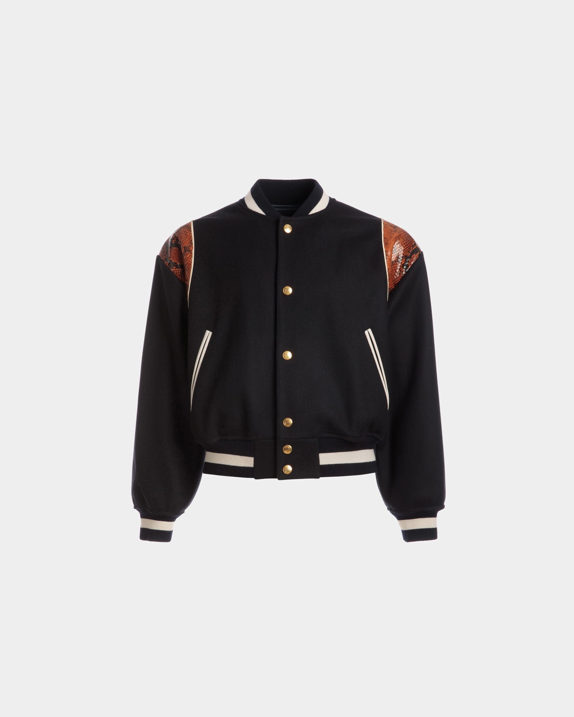 Giacca Letterman In Misto Lana Blu Navy - Uomo - Bally - 01