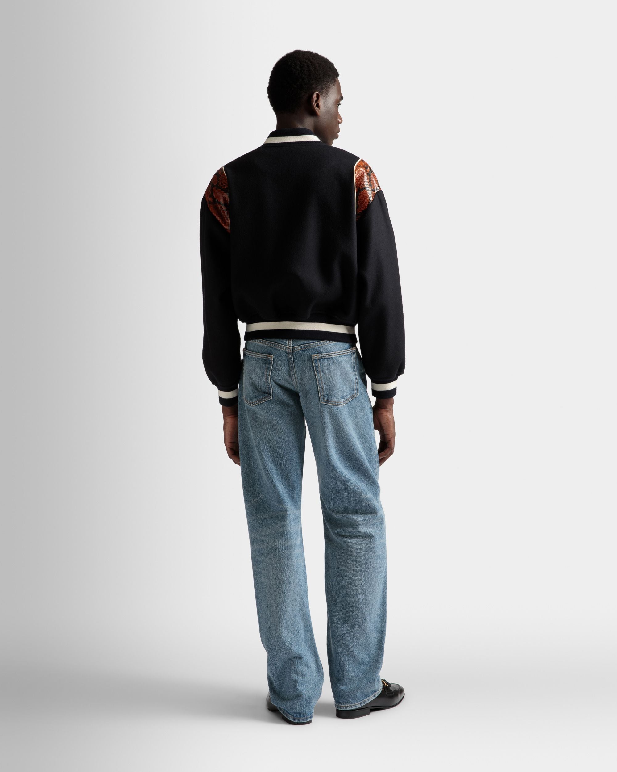 Giacca Letterman In Misto Lana Blu Navy - Uomo - Bally - 06