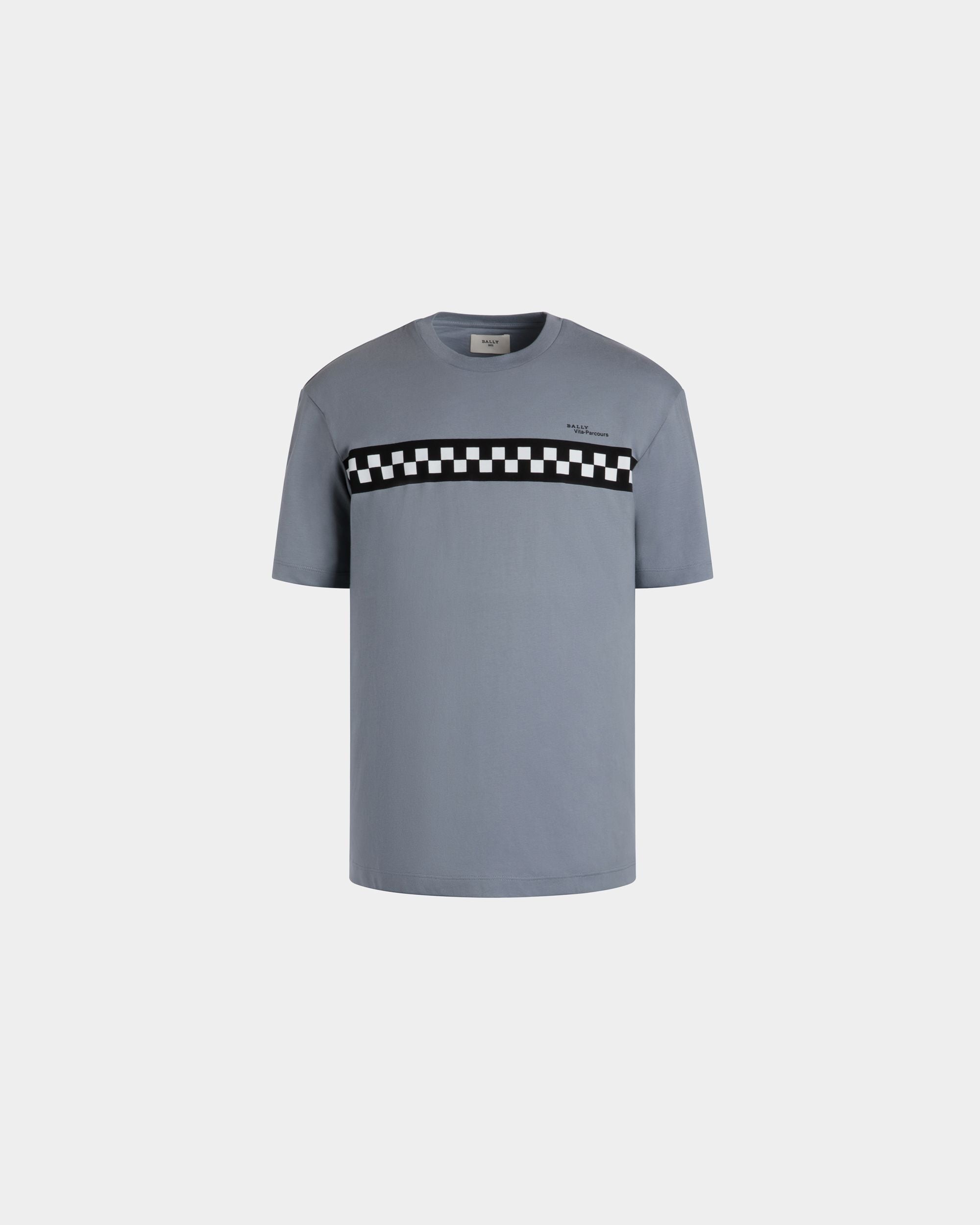 T-Shirt In Cotone A Maglia Grigia - Uomo - Bally - 01