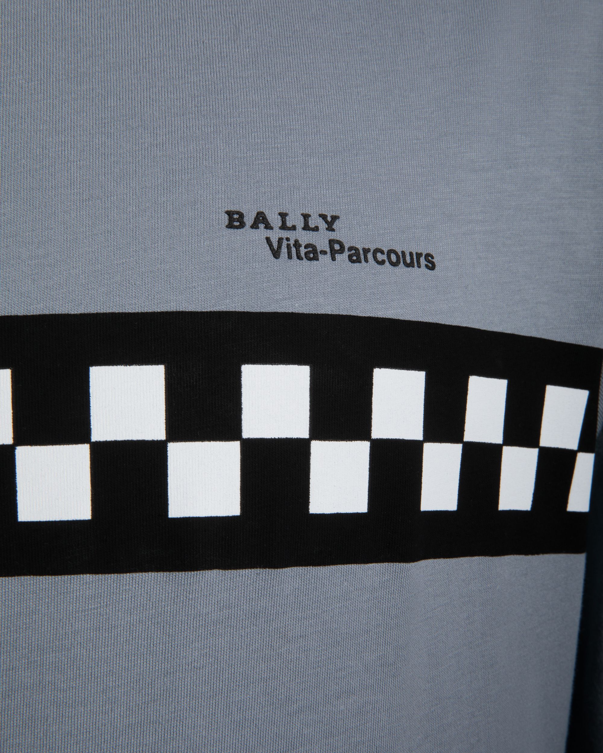 T-Shirt In Cotone A Maglia Grigia - Uomo - Bally - 02