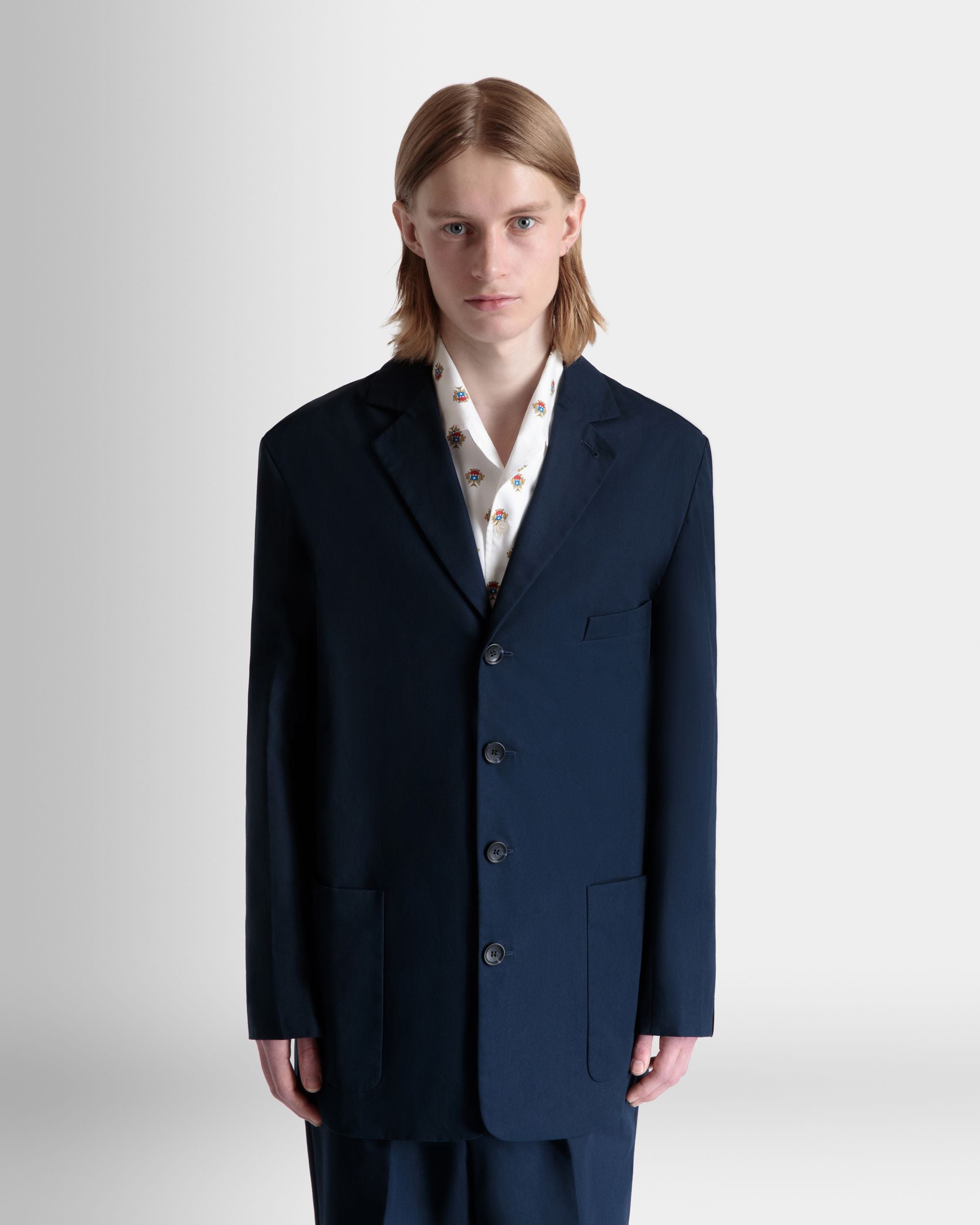 Blazer In Misto Cotone Navy Blue - Uomo - Bally - 08