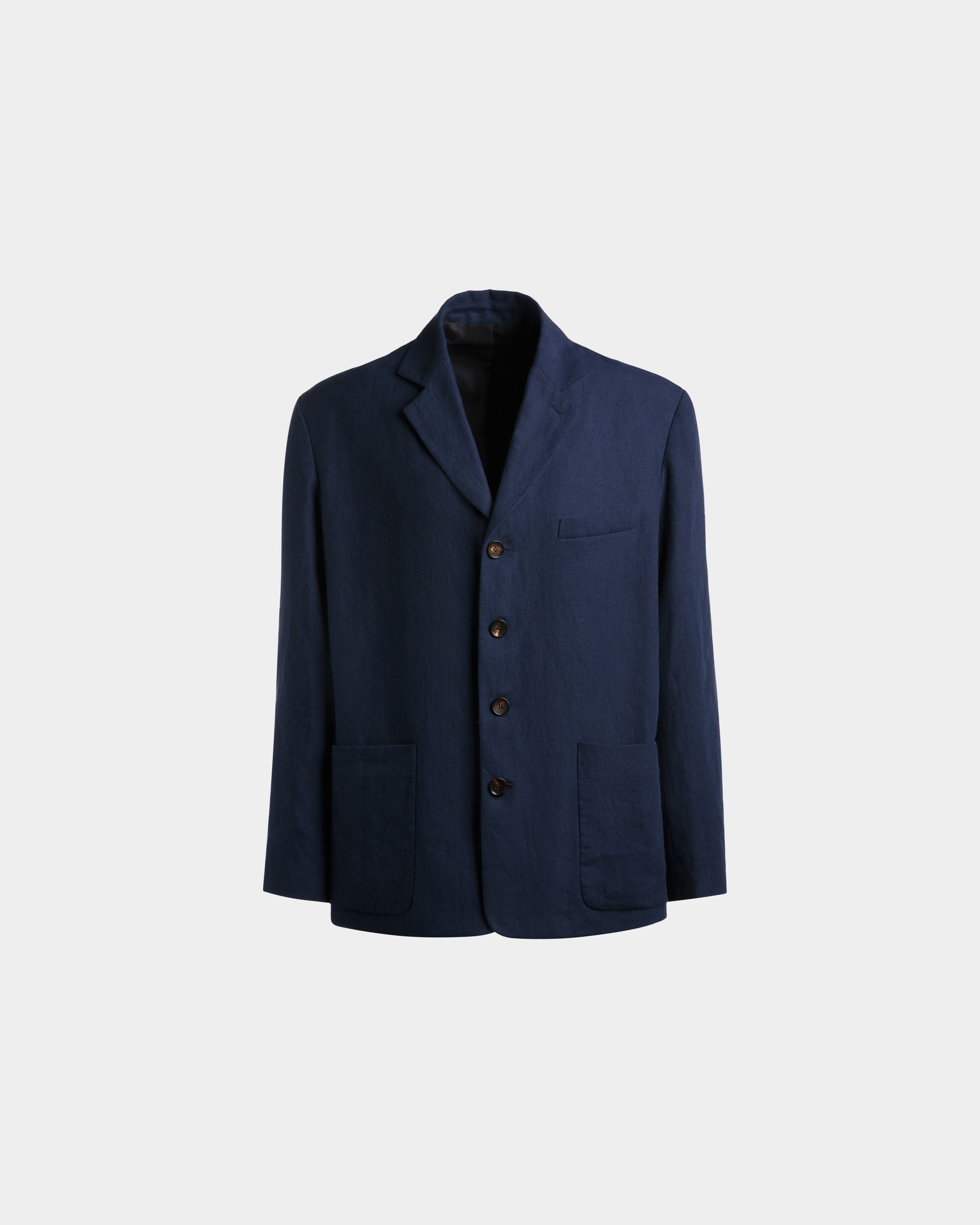 Giacca In Lino Navy Blue - Uomo - Bally - 01
