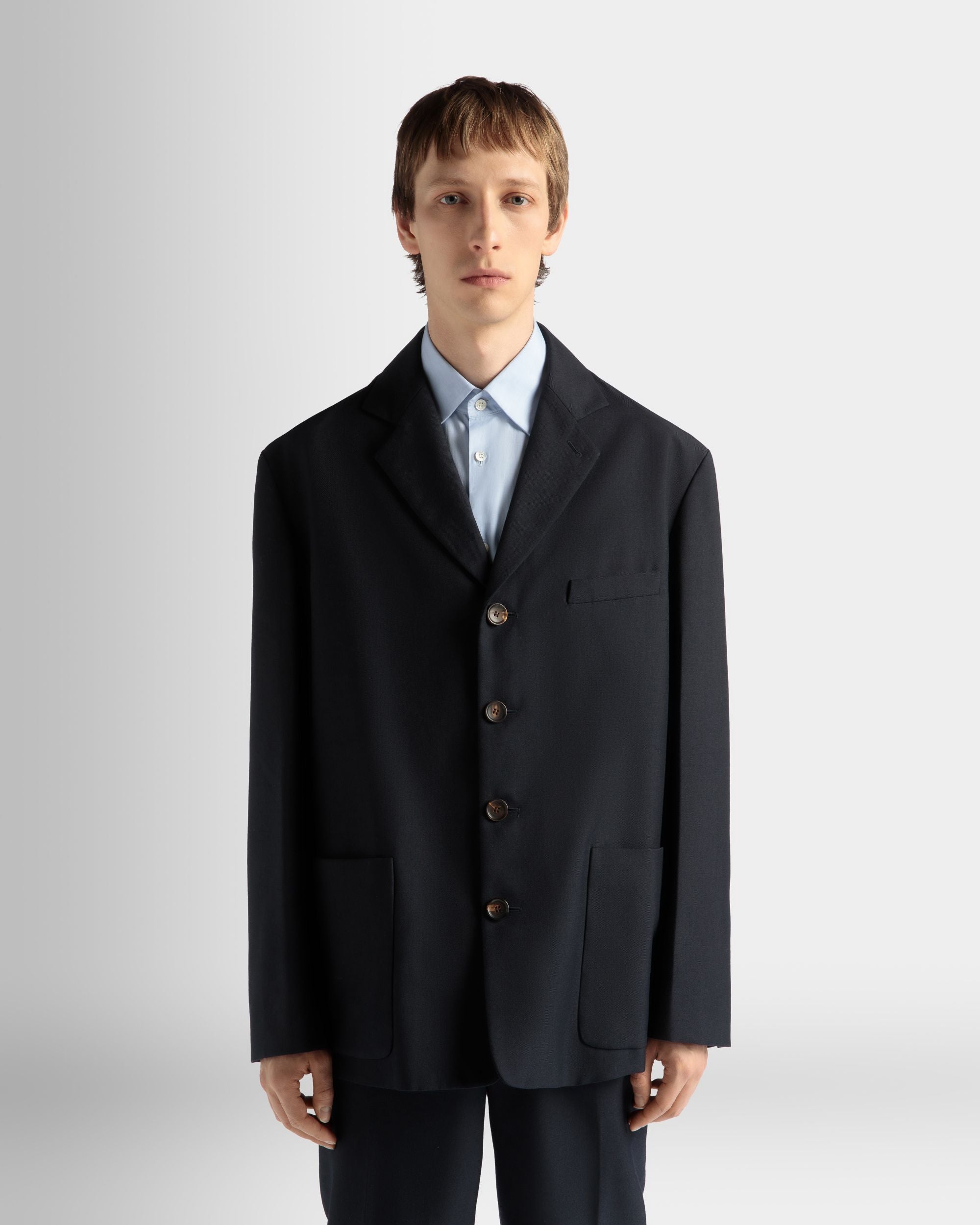 Giacca In Misto Lana Navy Blue - Uomo - Bally - 03