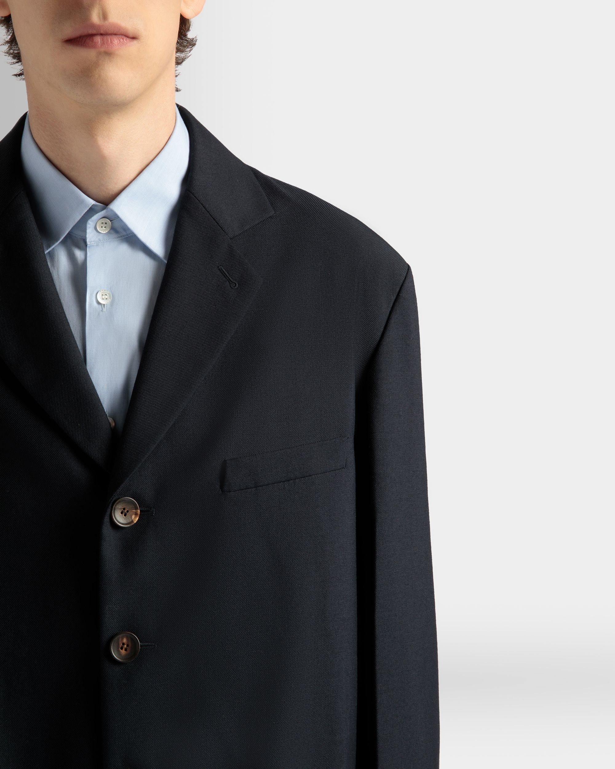 Giacca In Misto Lana Navy Blue - Uomo - Bally - 04