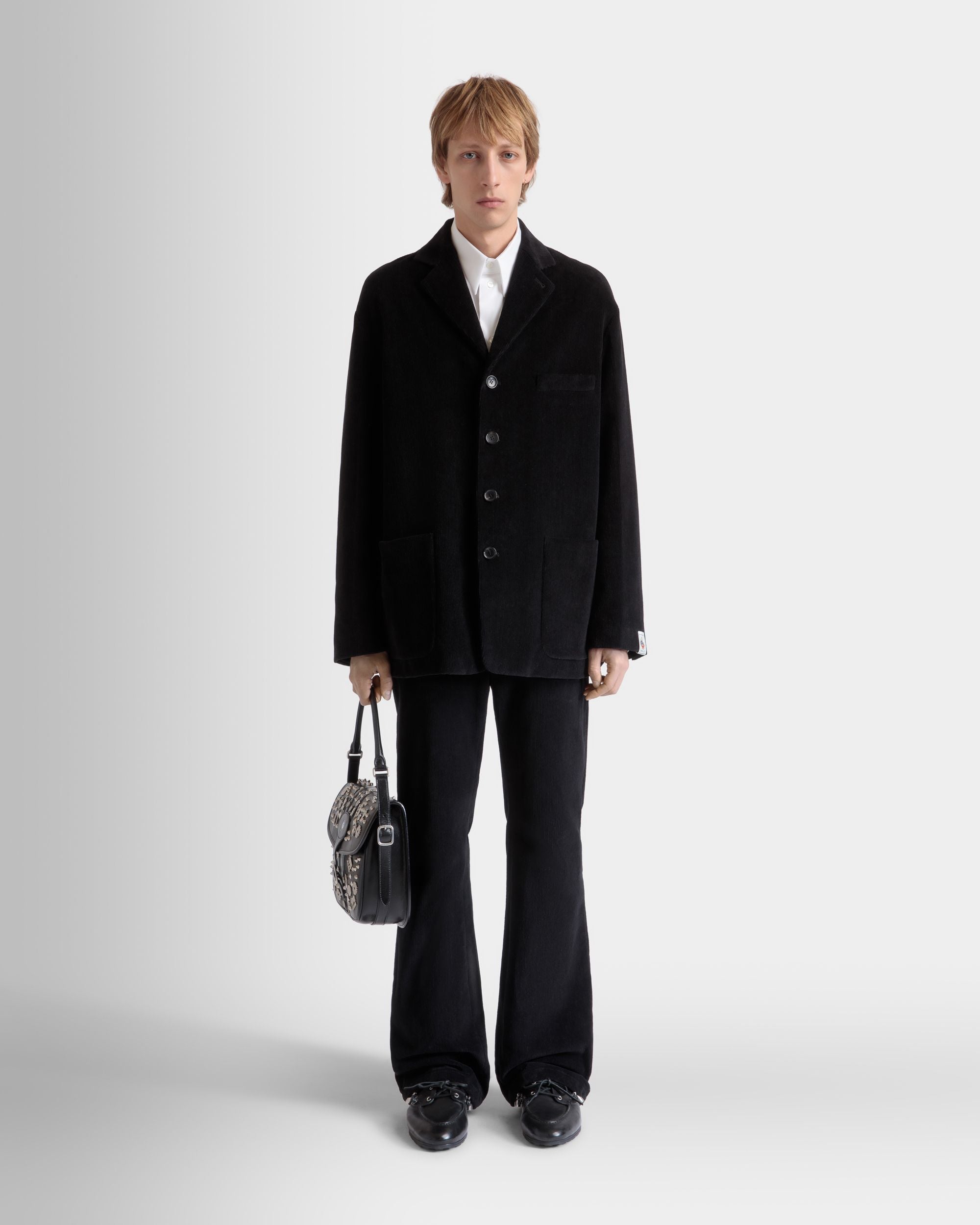 Blazer In Corduroy Di Cotone Nero - Uomo - Bally - 02