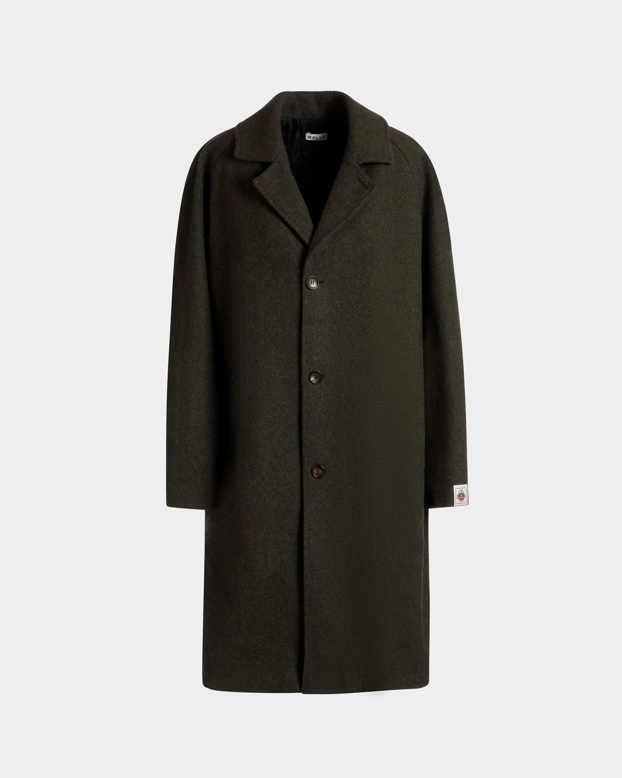 Cappotto Monopetto In Lana Verde Scuro - Uomo - Bally - 01