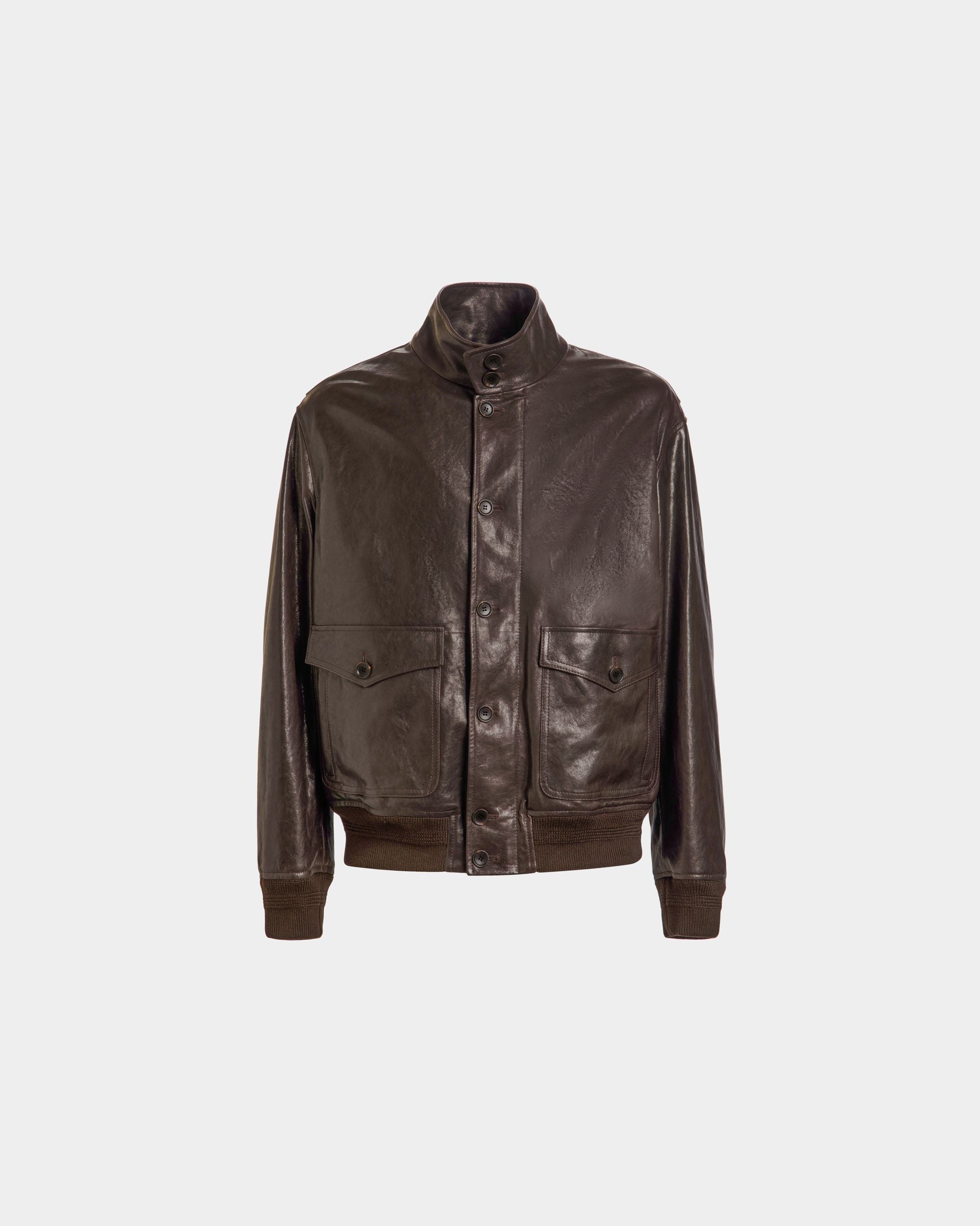 Giubbotto In Pelle Color Ebano - Uomo - Bally - 01