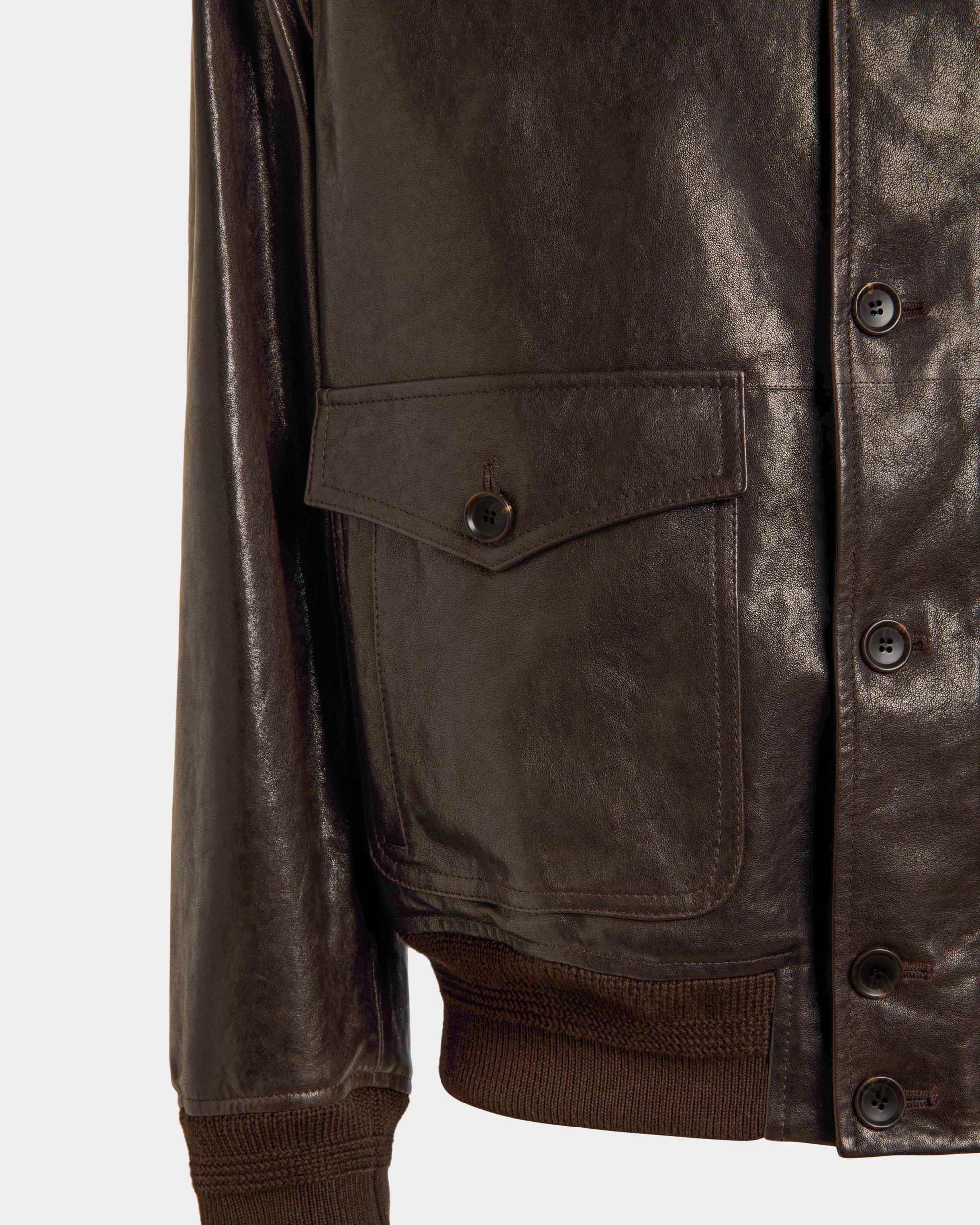 Giubbotto In Pelle Color Ebano - Uomo - Bally - 04
