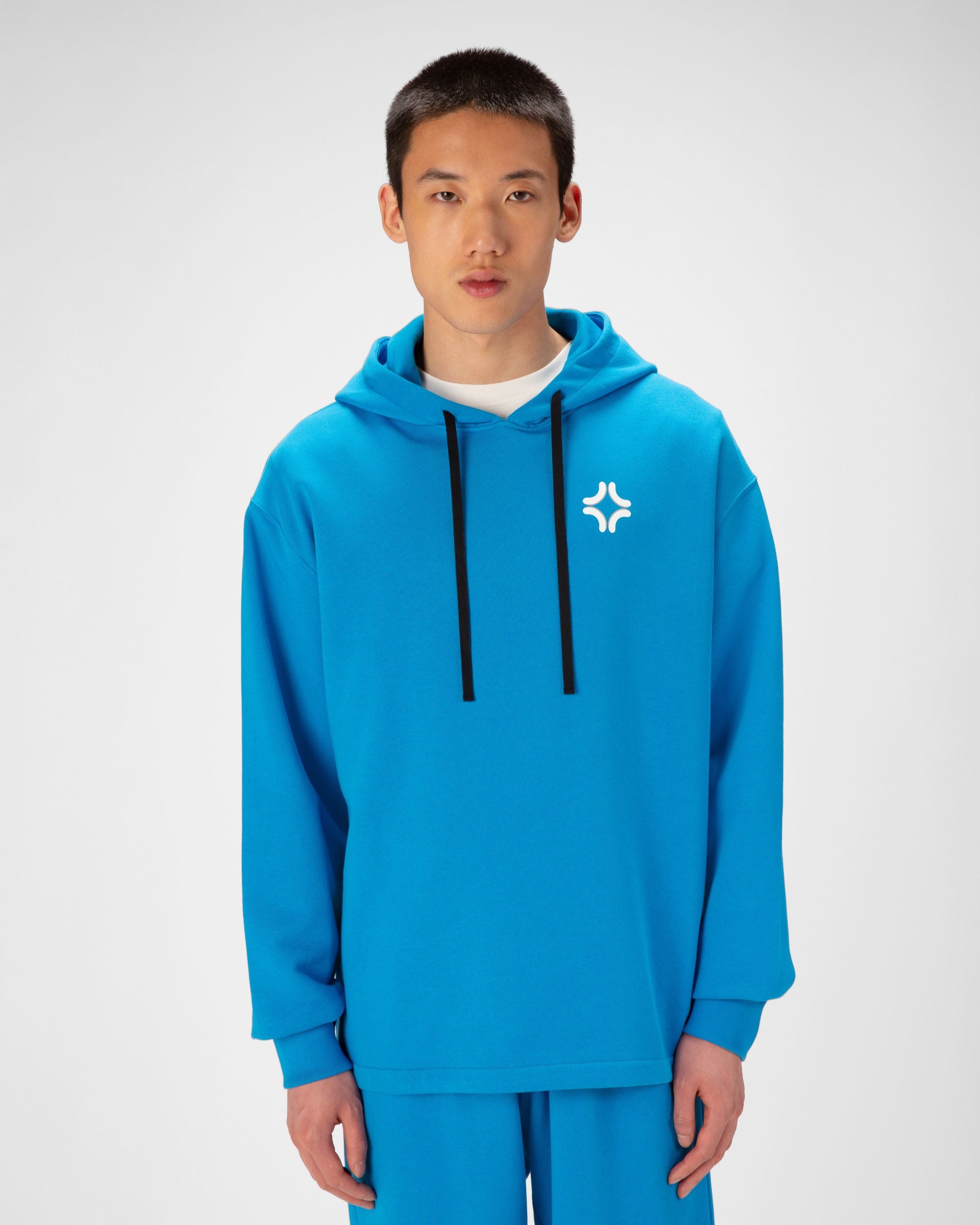 Felpa Con Cappuccio Bally Peak Outlook In Cotone Organico Blu - Uomo - Bally - 03