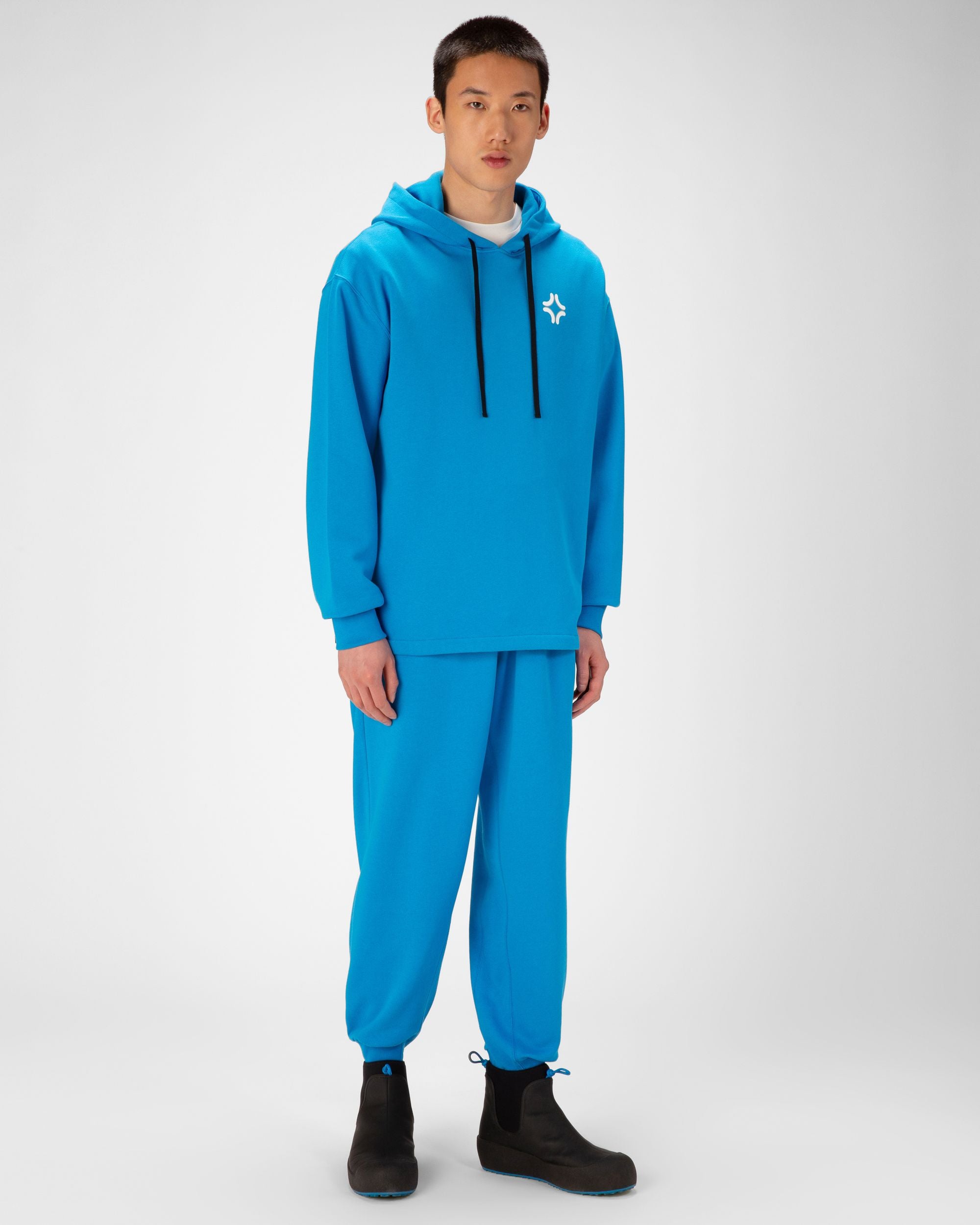 Felpa Con Cappuccio Bally Peak Outlook In Cotone Organico Blu - Uomo - Bally - 05