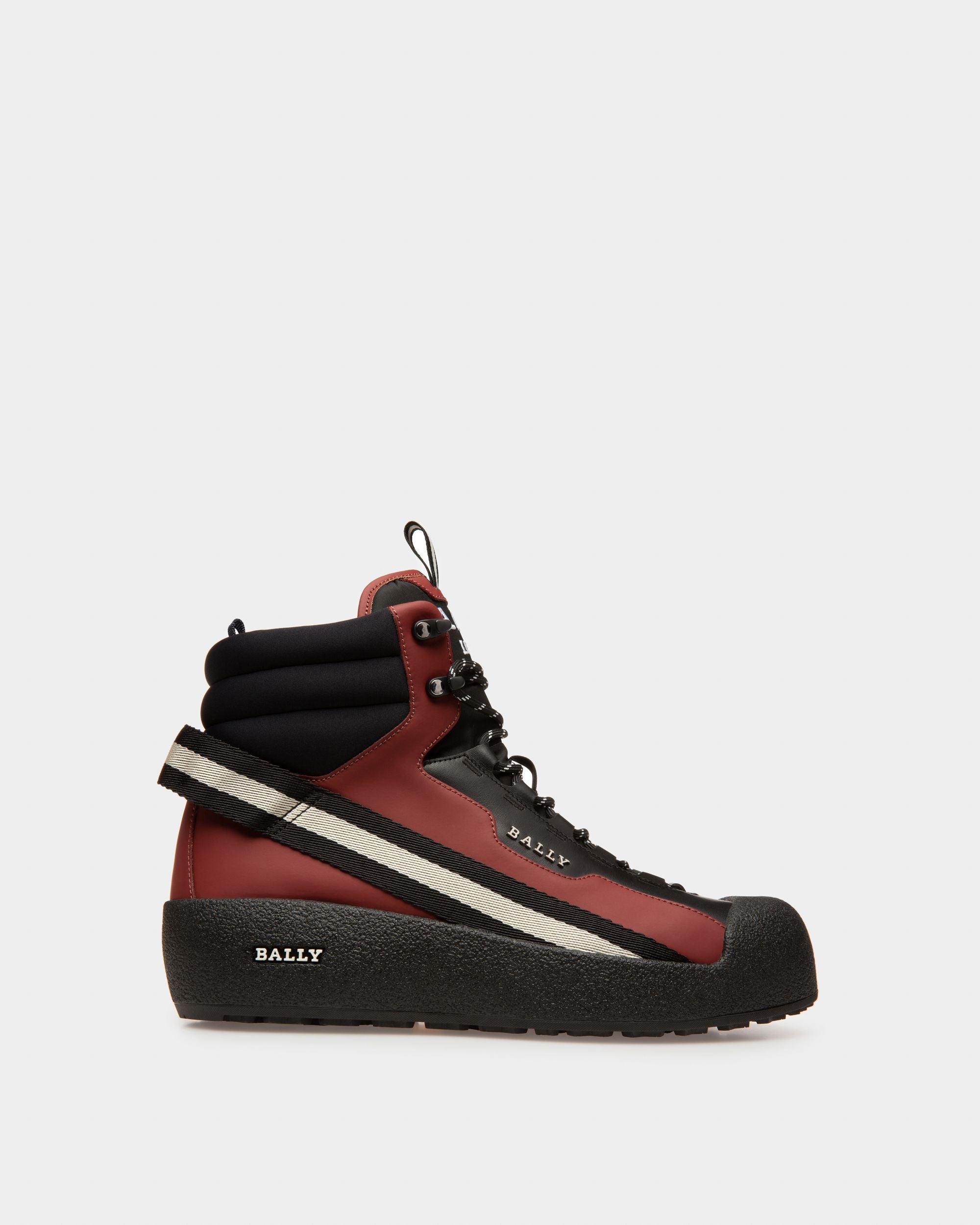 Clyde Sitvali Da Neve In Pelle In Rosso Antico E Nero - Uomo - Bally - 01